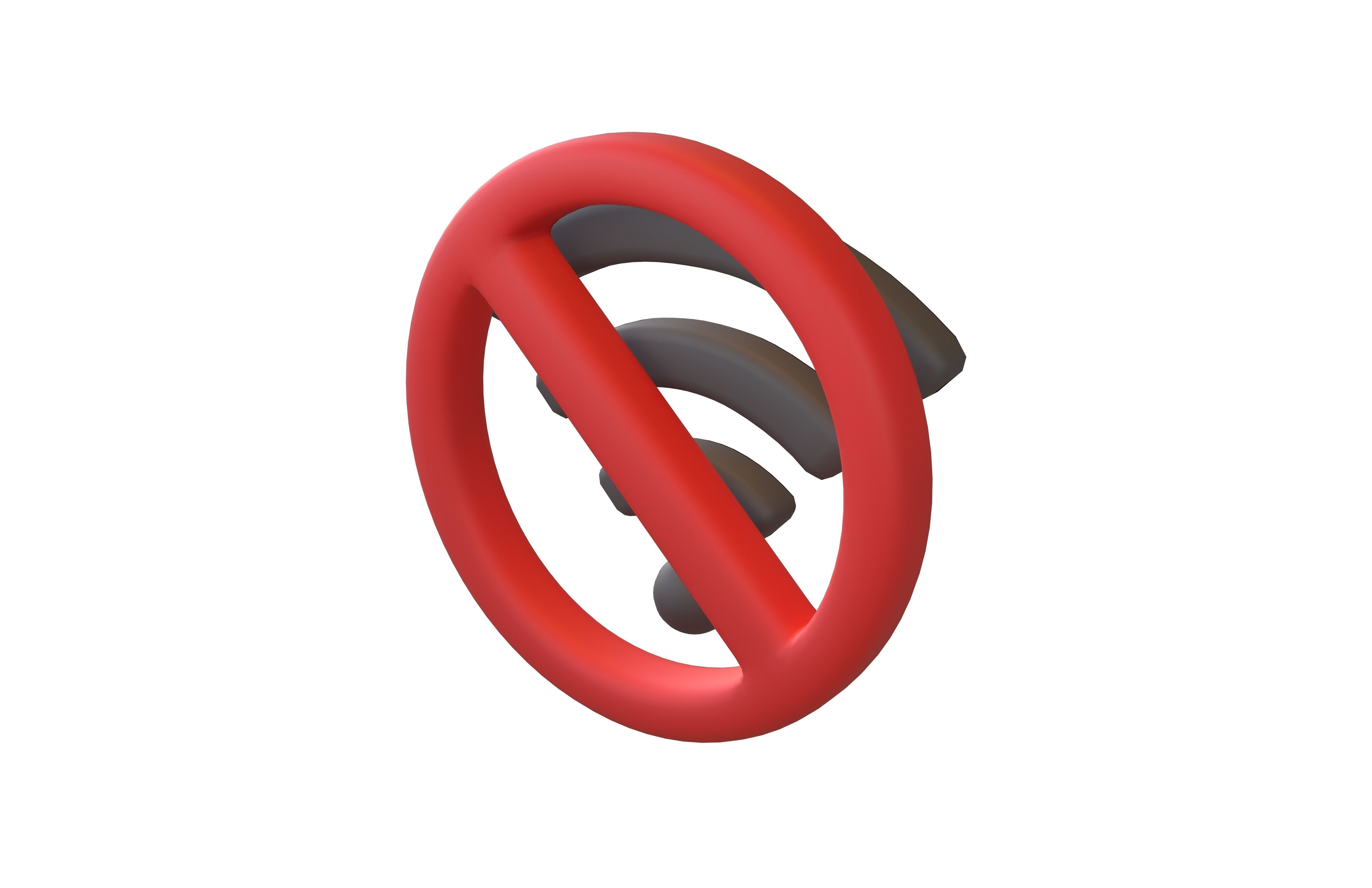 No Wifi Symbol v1 006 Low-poly 3D model_3