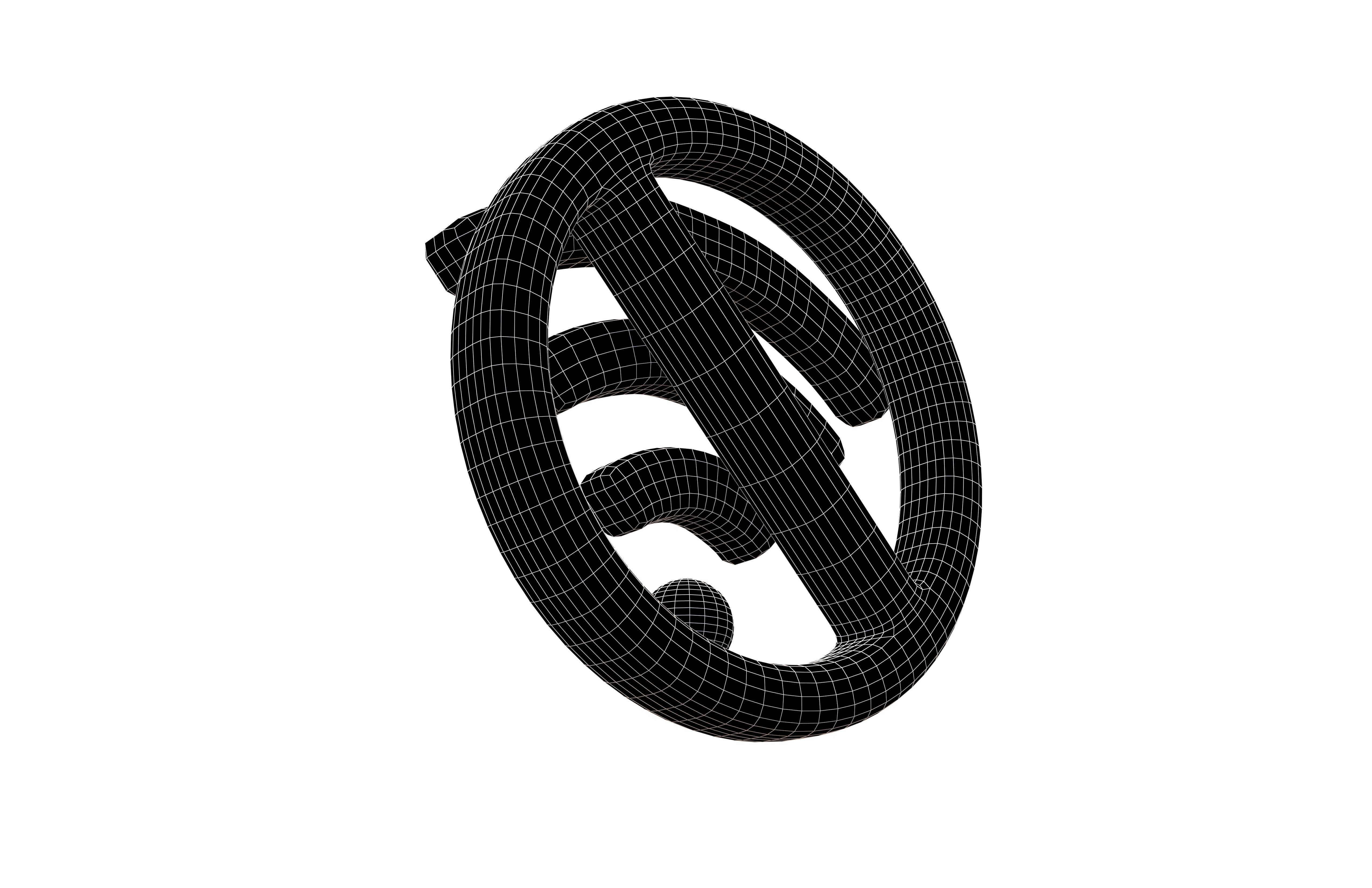 No Wifi Symbol v1 006 Low-poly 3D model_7
