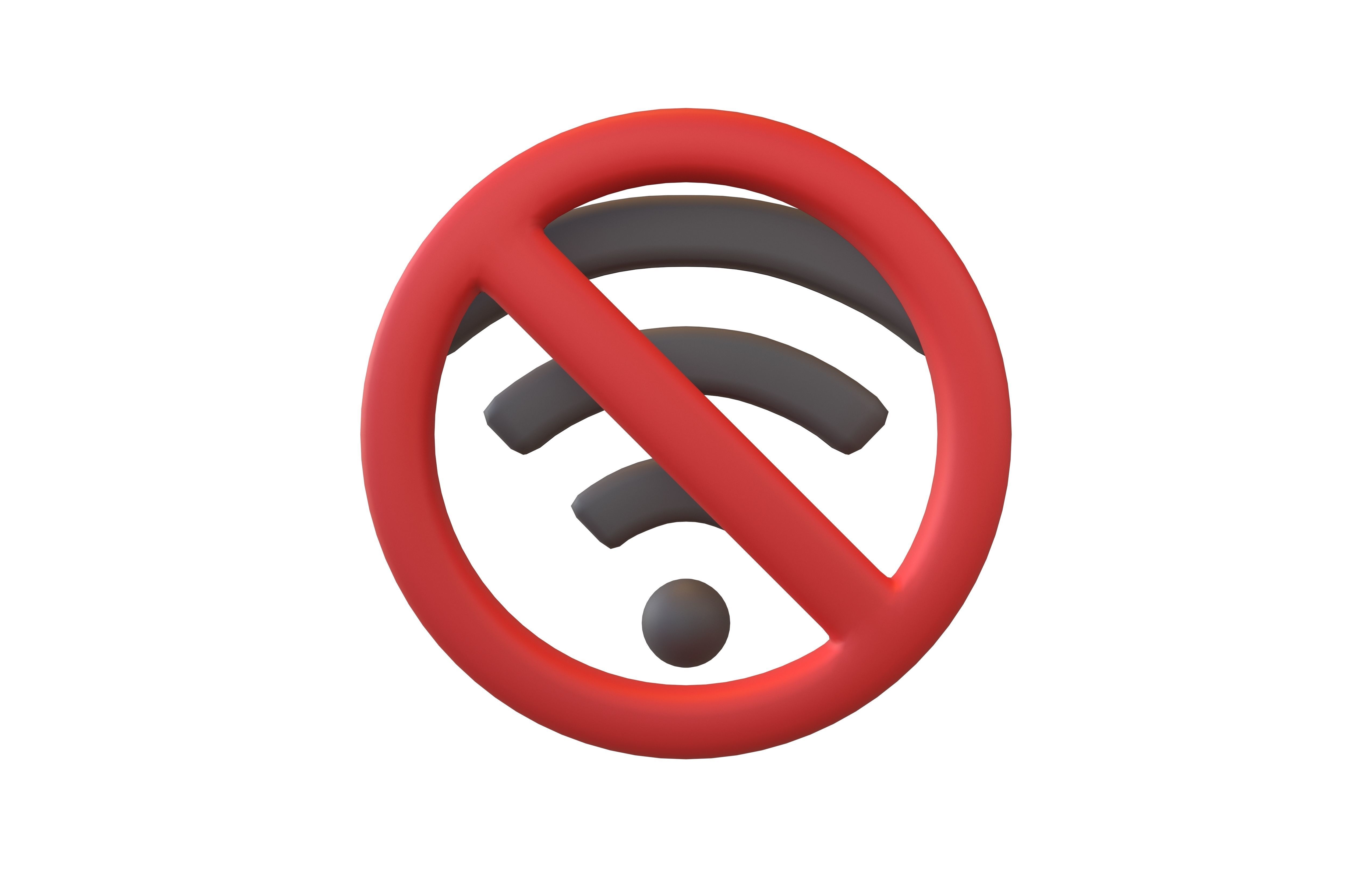 No Wifi Symbol v1 006 Low-poly 3D model_2