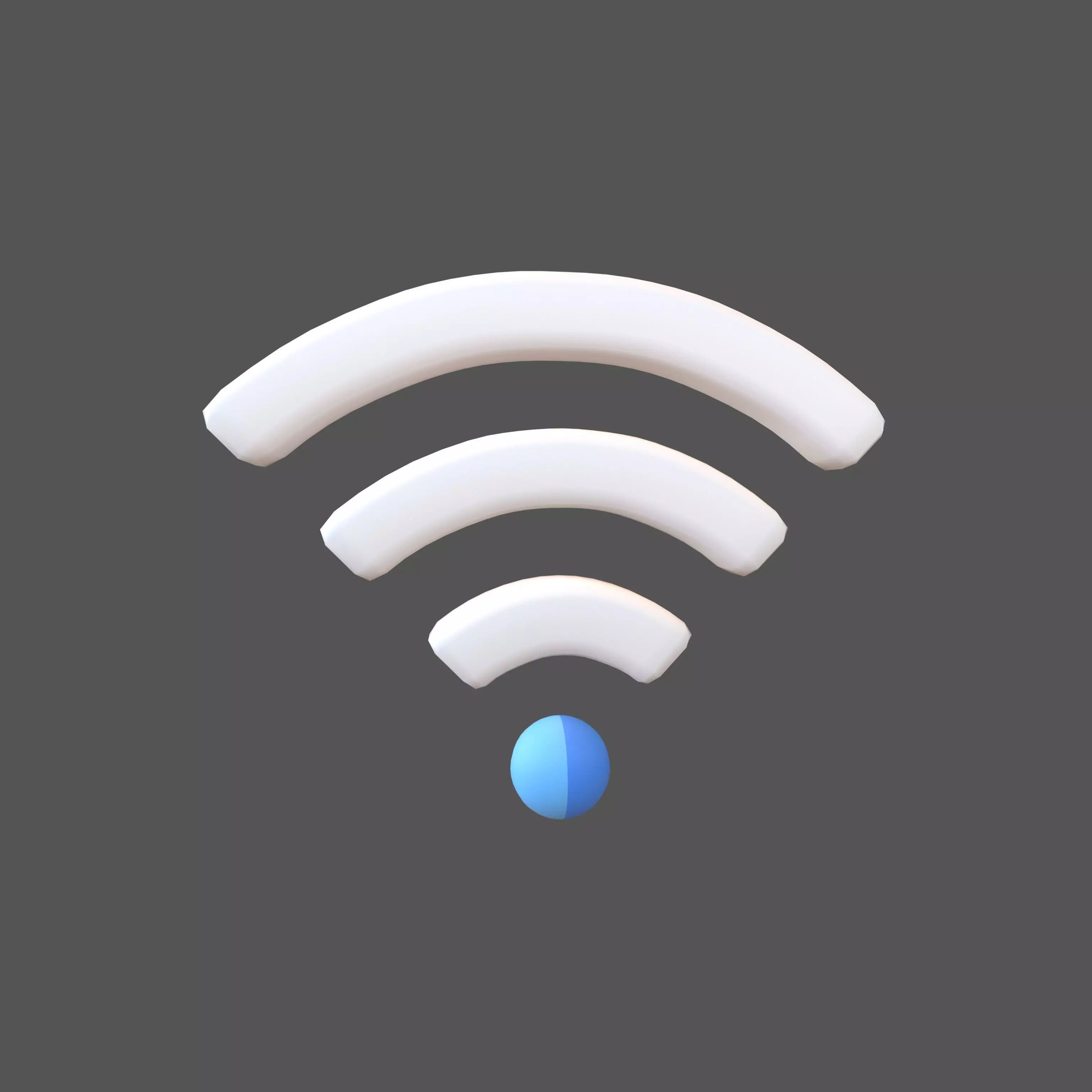 Wifi Symbol v3 007 Low-poly 3D model_0