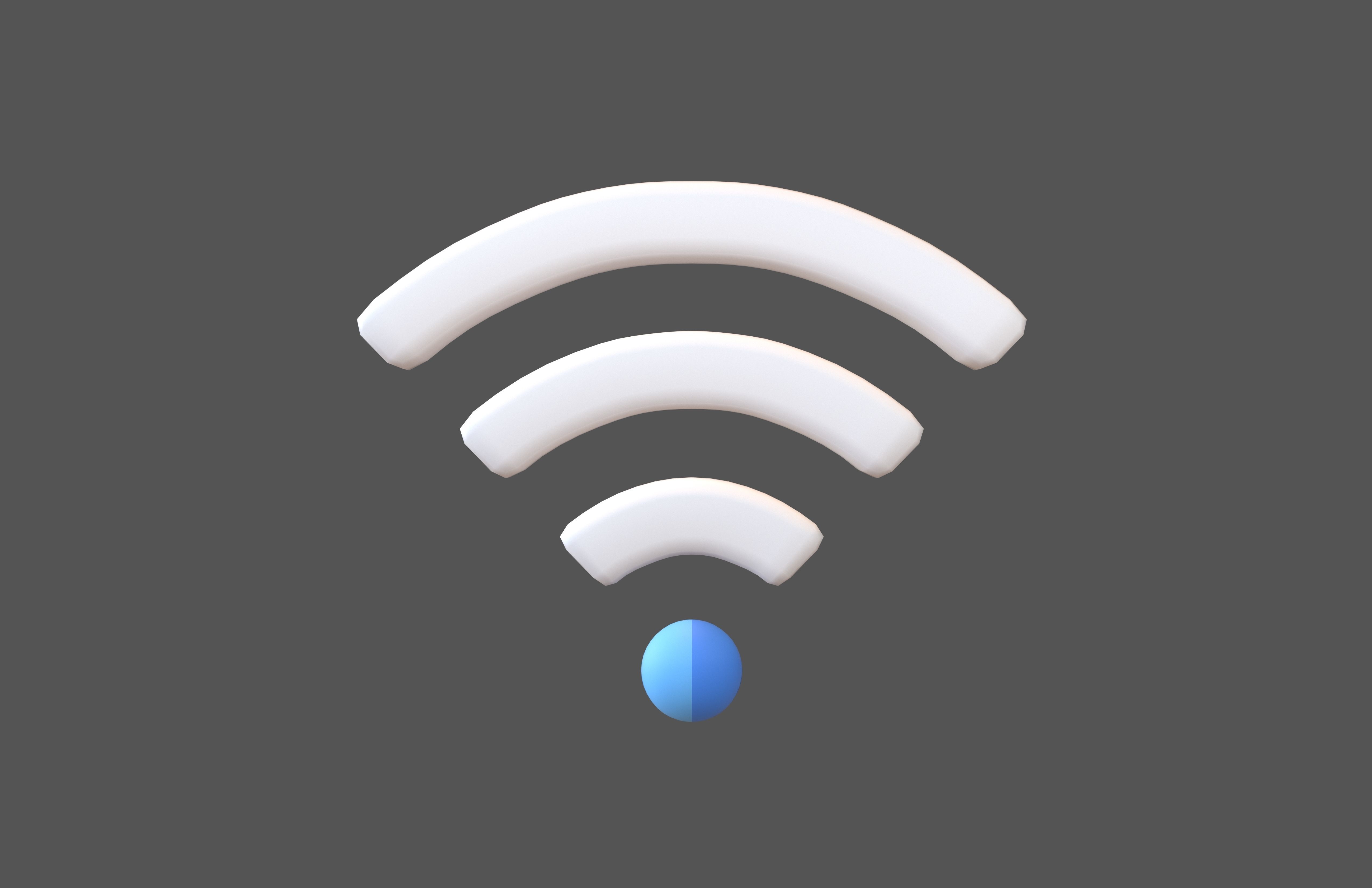 Wifi Symbol v3 007 Low-poly 3D model_1
