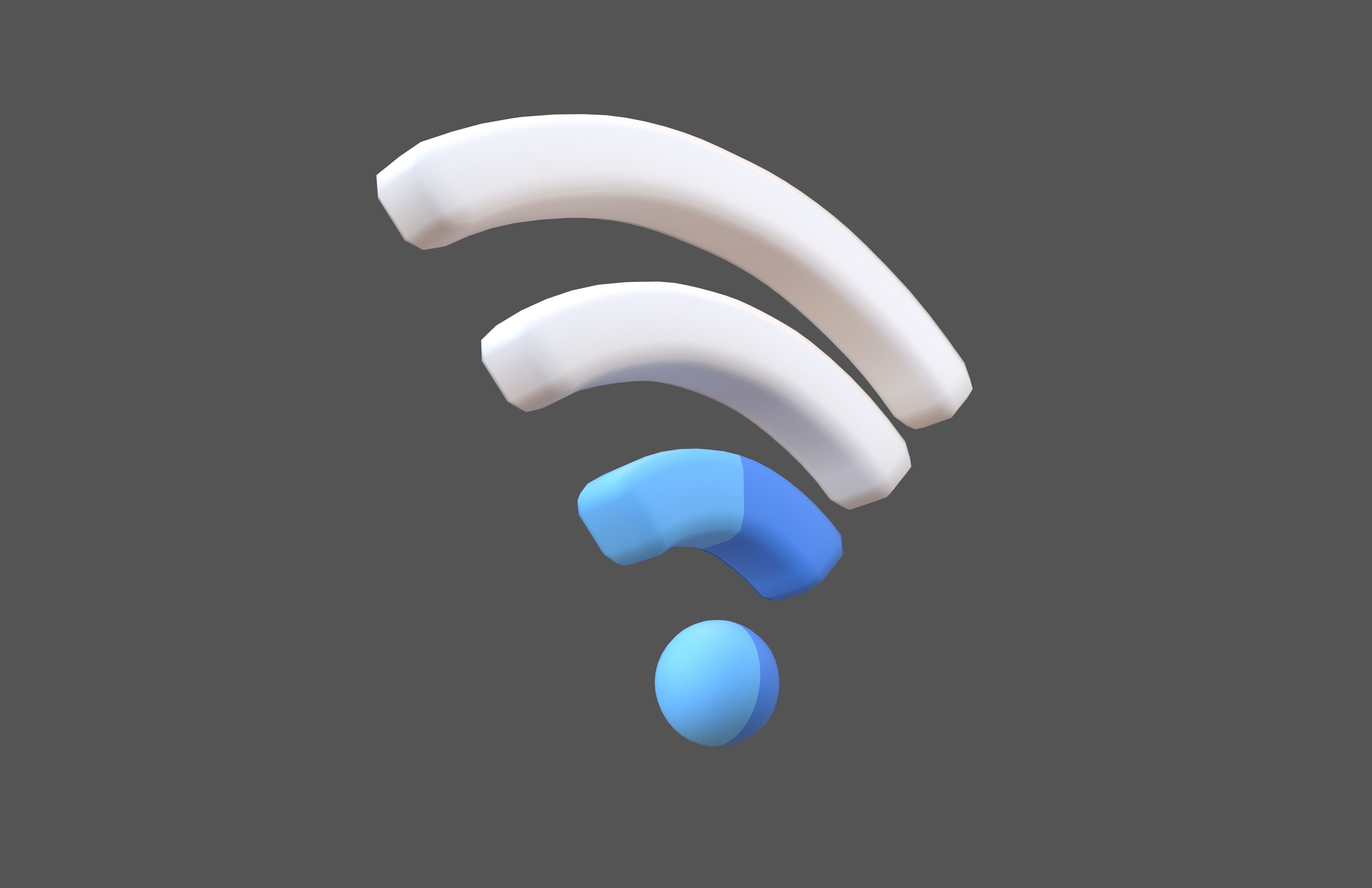 Wifi Symbol v3 008 Low-poly 3D model_3