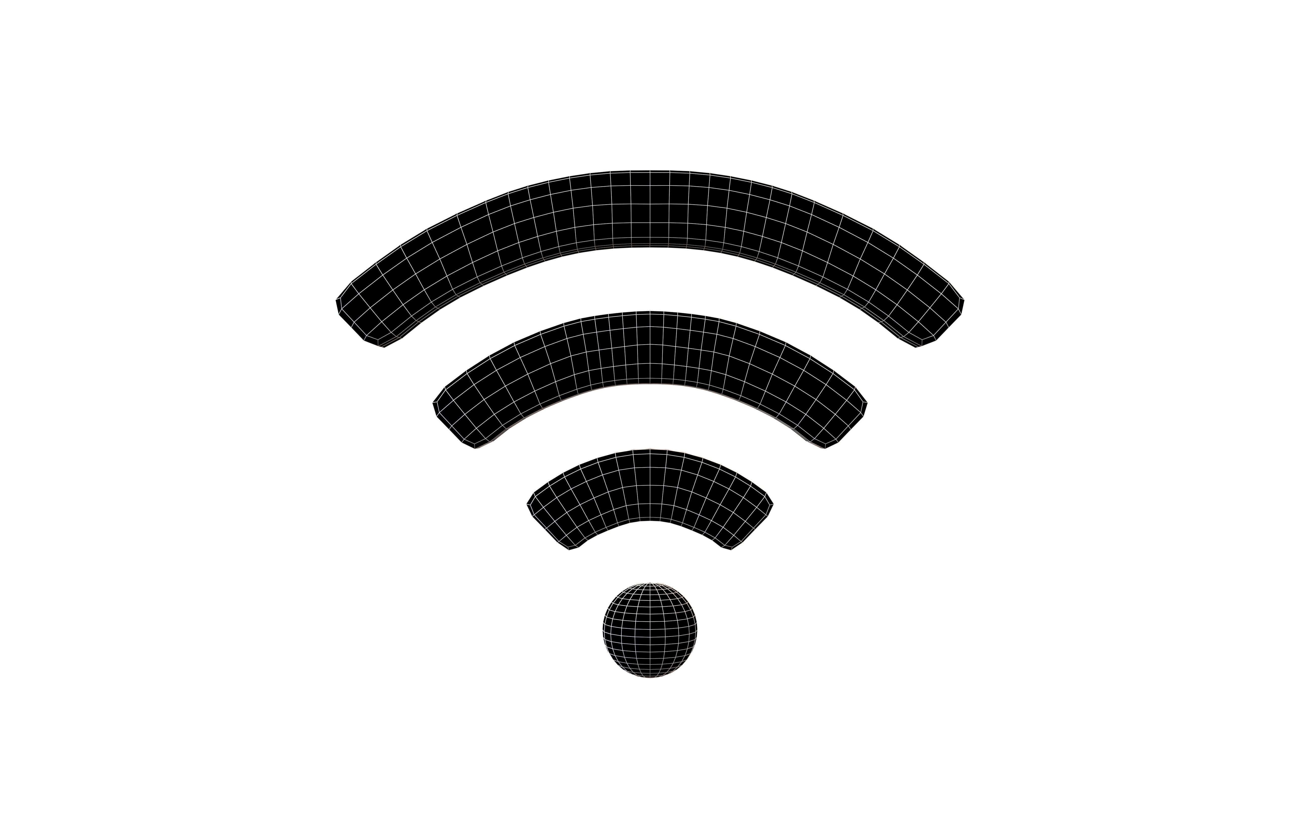Wifi Symbol v3 008 Low-poly 3D model_6