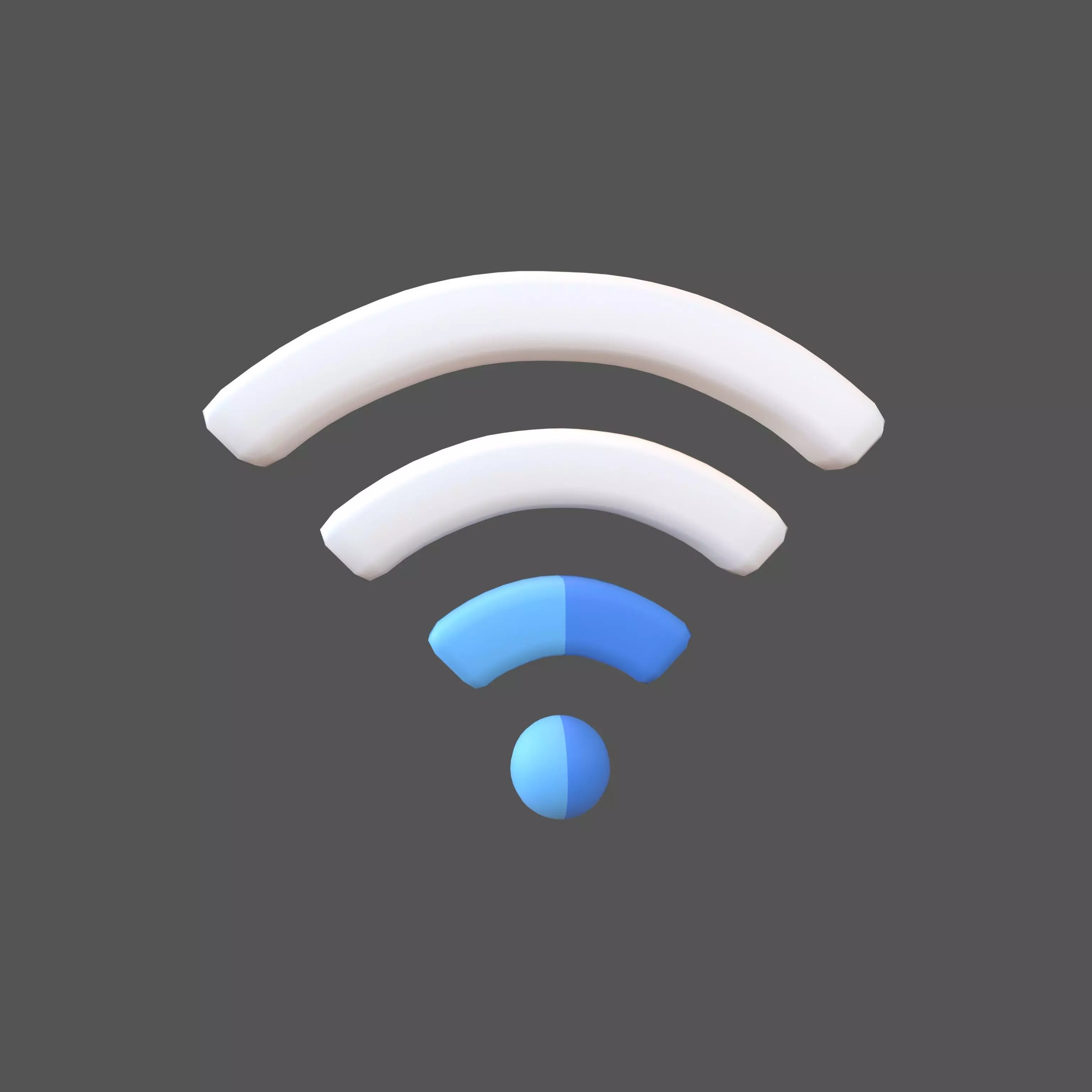 Wifi Symbol v3 008 Low-poly 3D model_0