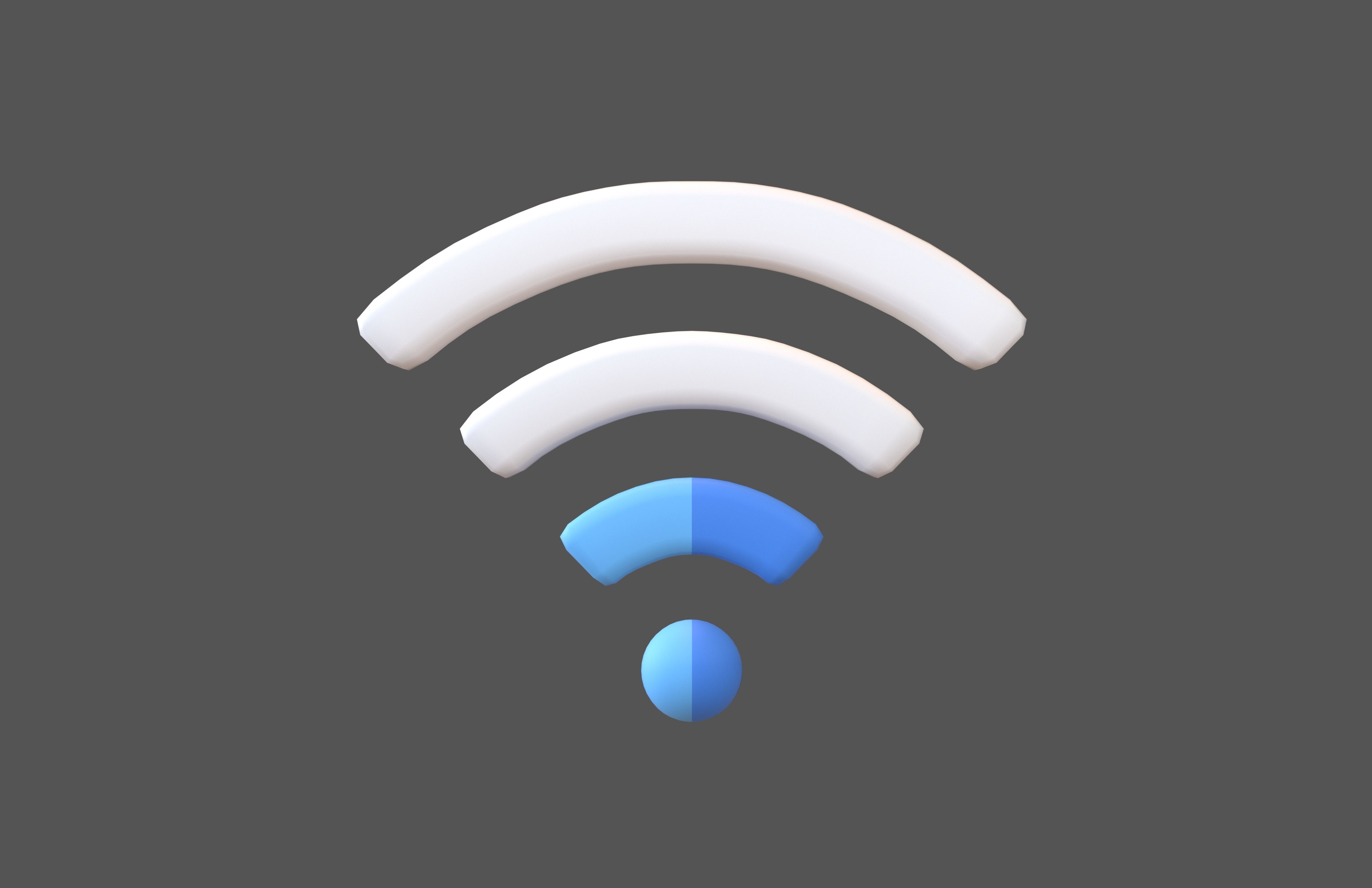 Wifi Symbol v3 008 Low-poly 3D model_1