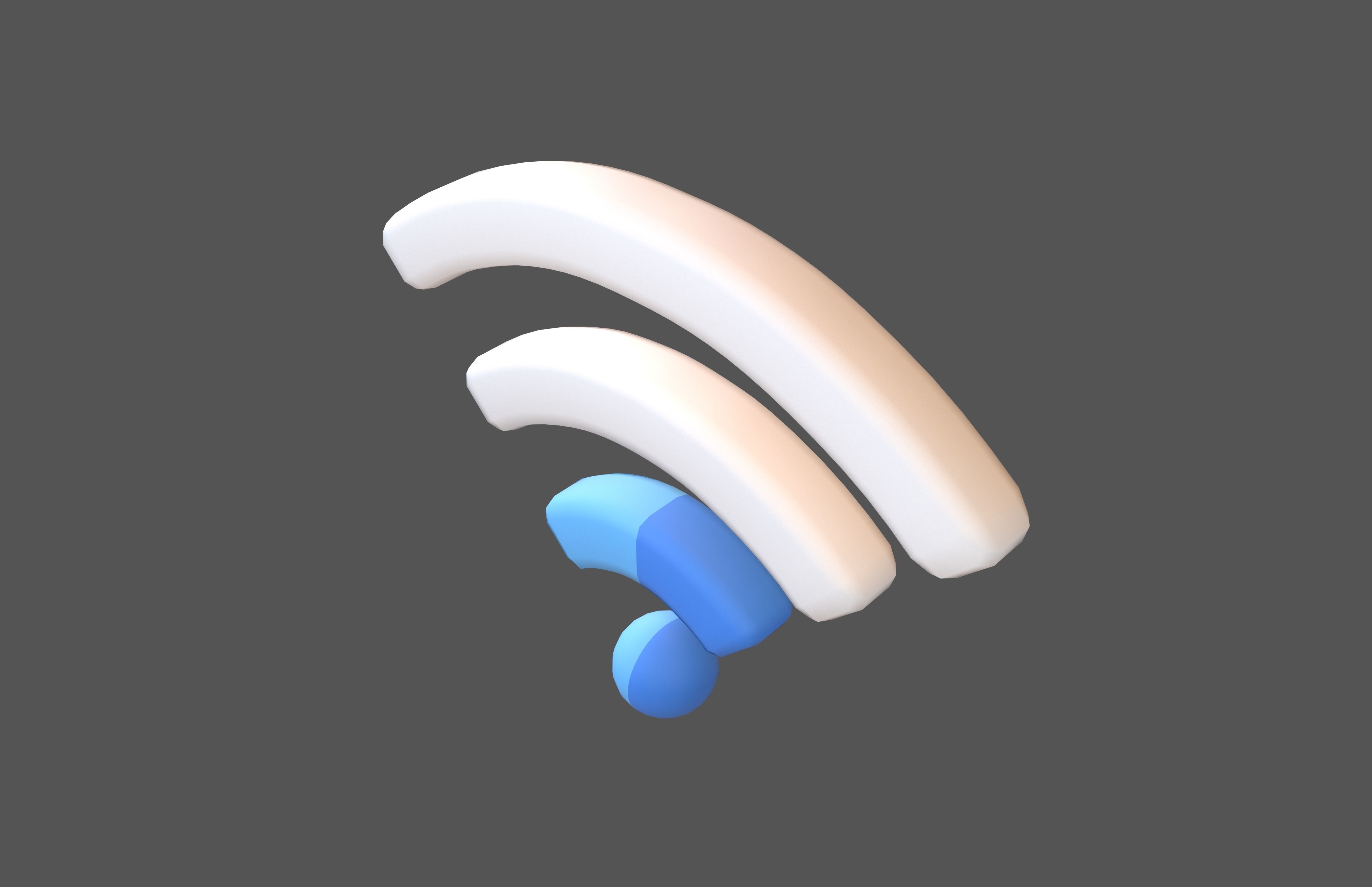 Wifi Symbol v3 008 Low-poly 3D model_2