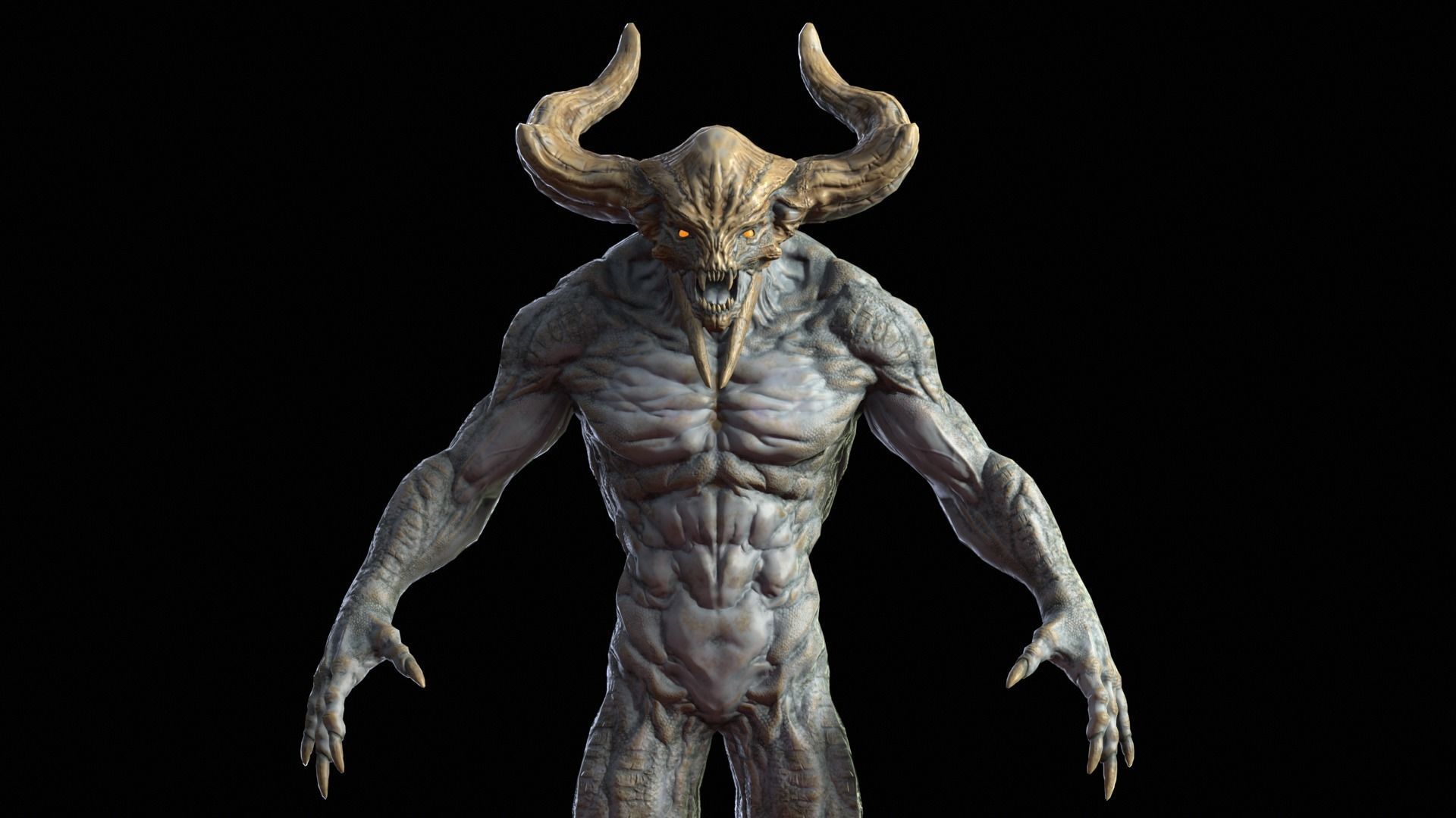 Demon3 Low-poly 3D model_10