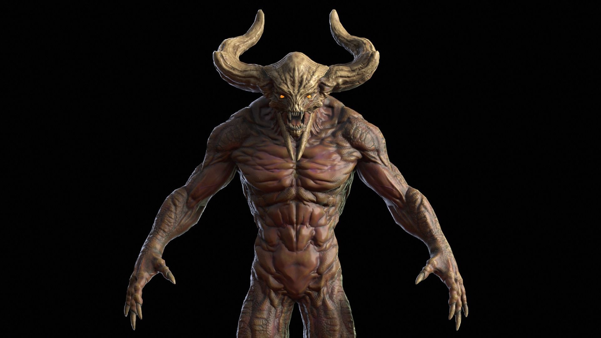 Demon3 Low-poly 3D model_2
