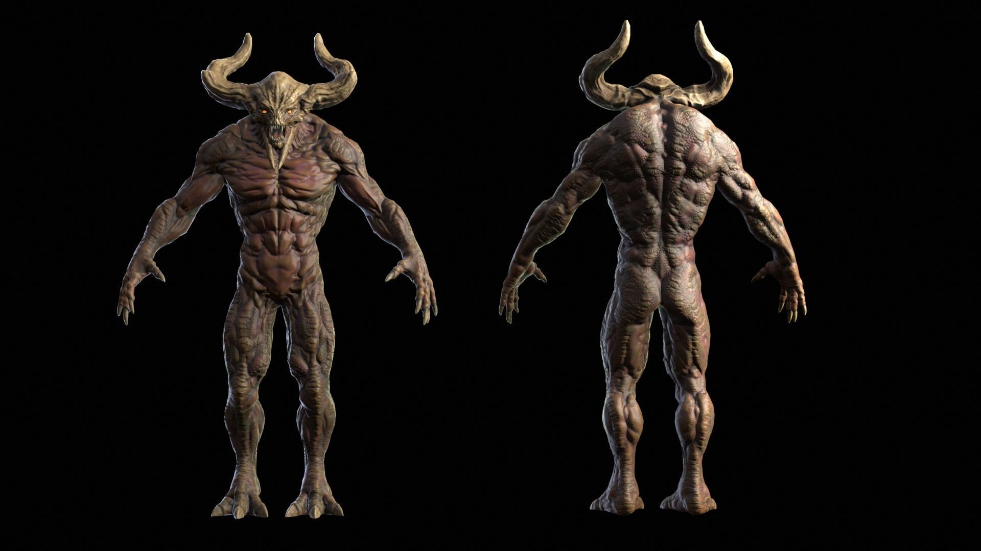 Demon3 Low-poly 3D model_4