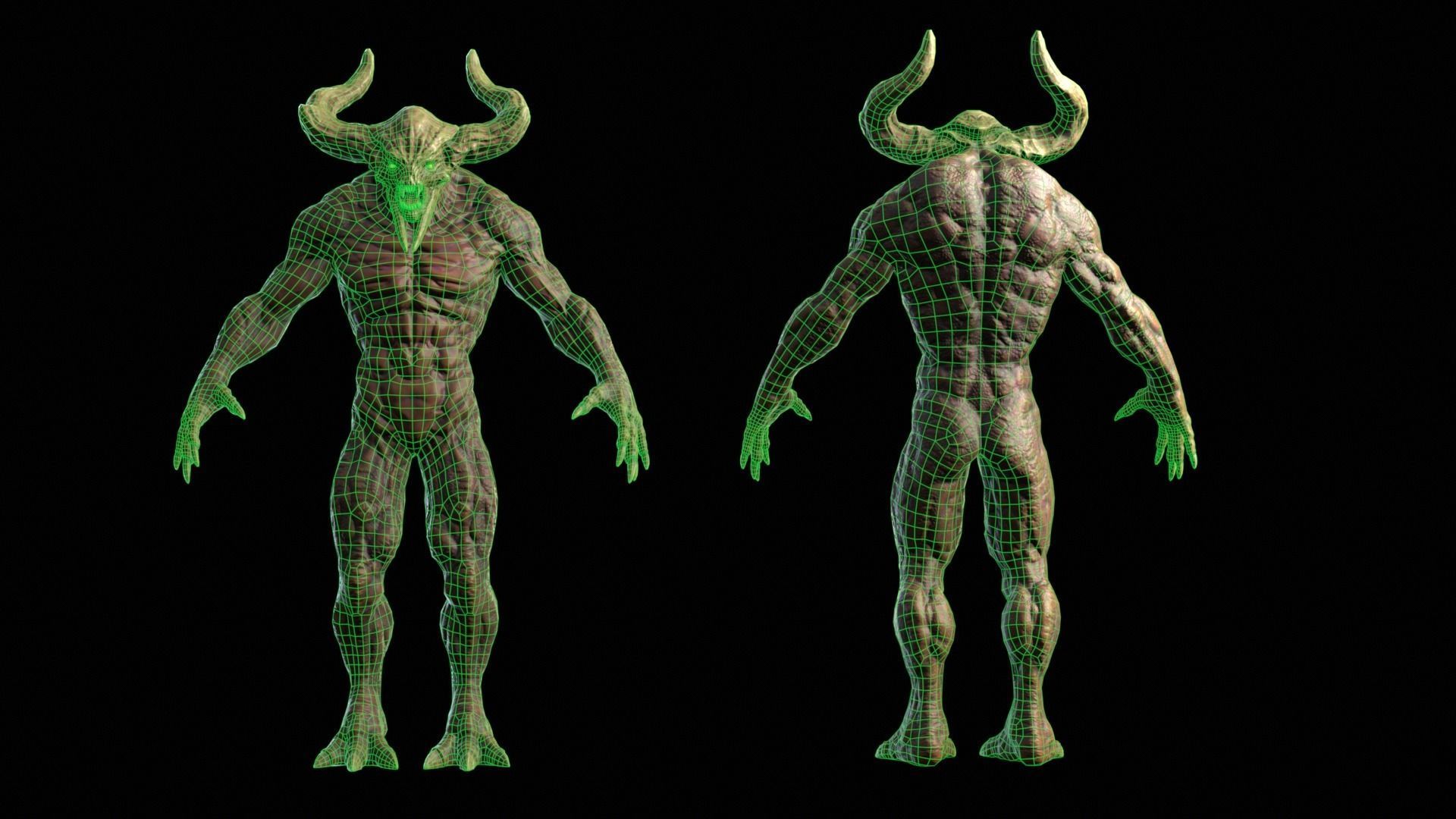 Demon3 Low-poly 3D model_3