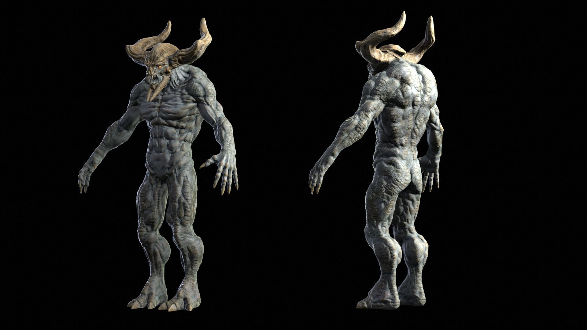 Demon3 Low-poly 3D model_8