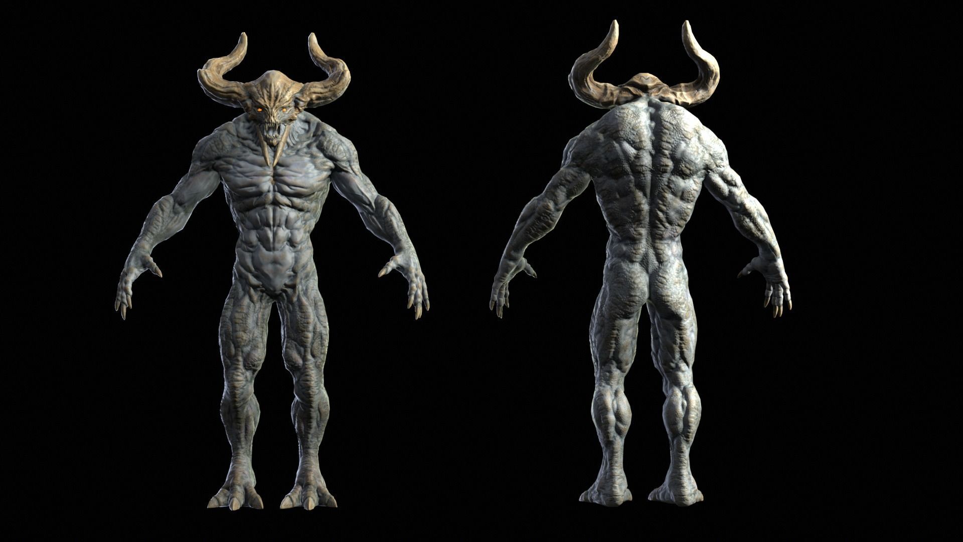 Demon3 Low-poly 3D model_5