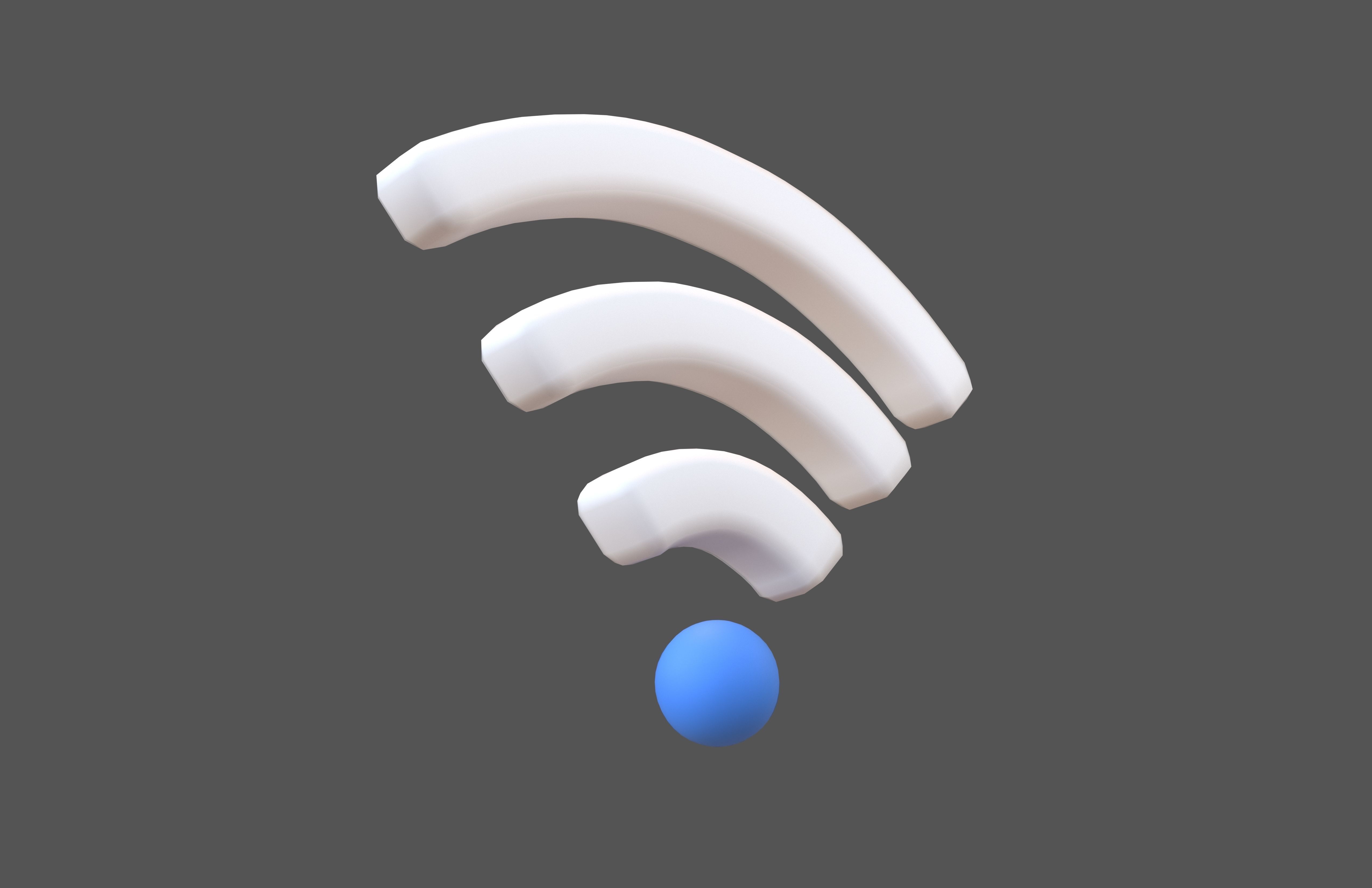 Wifi Symbol v3 010 Low-poly 3D model_3