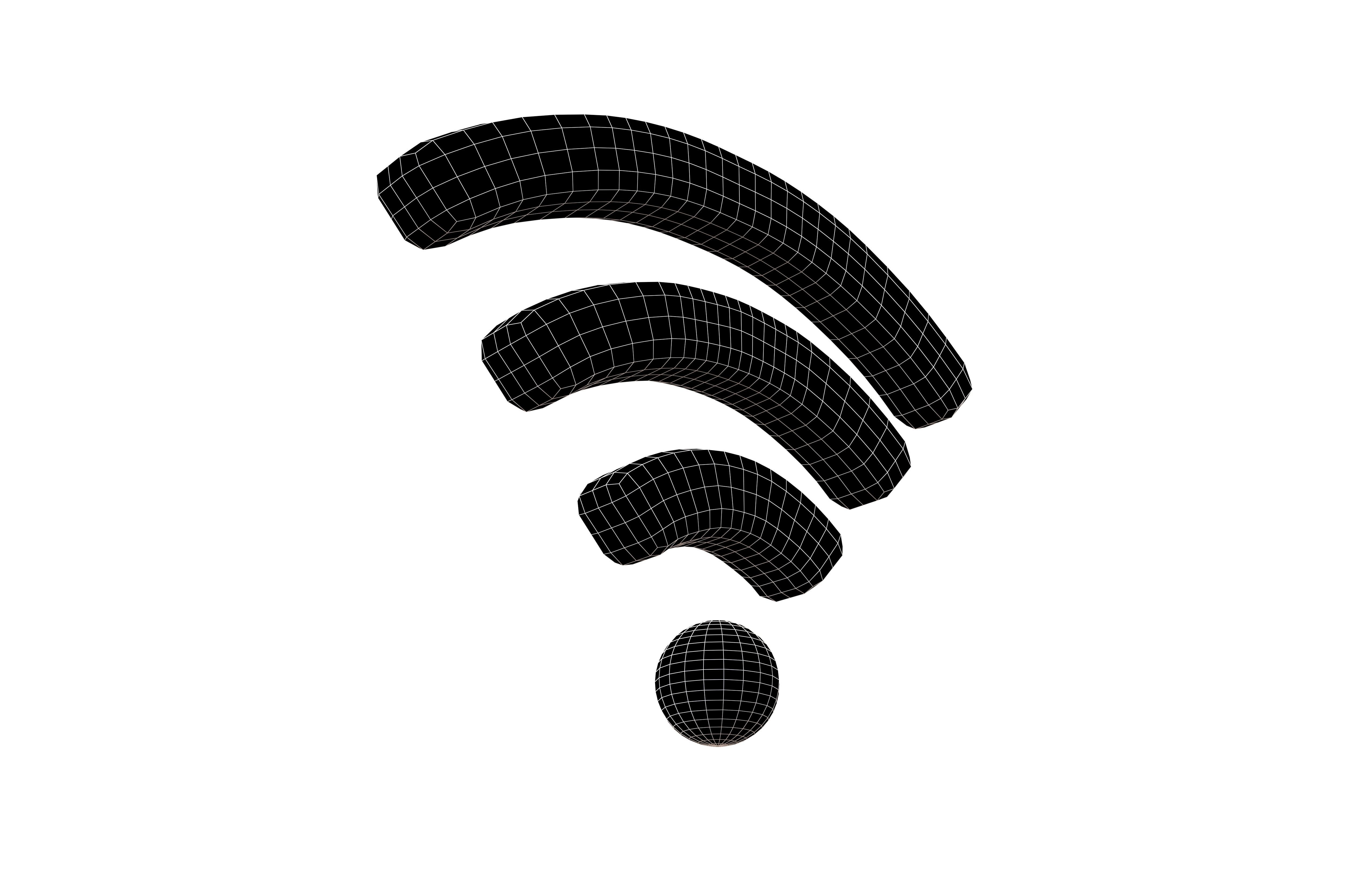 Wifi Symbol v3 010 Low-poly 3D model_7