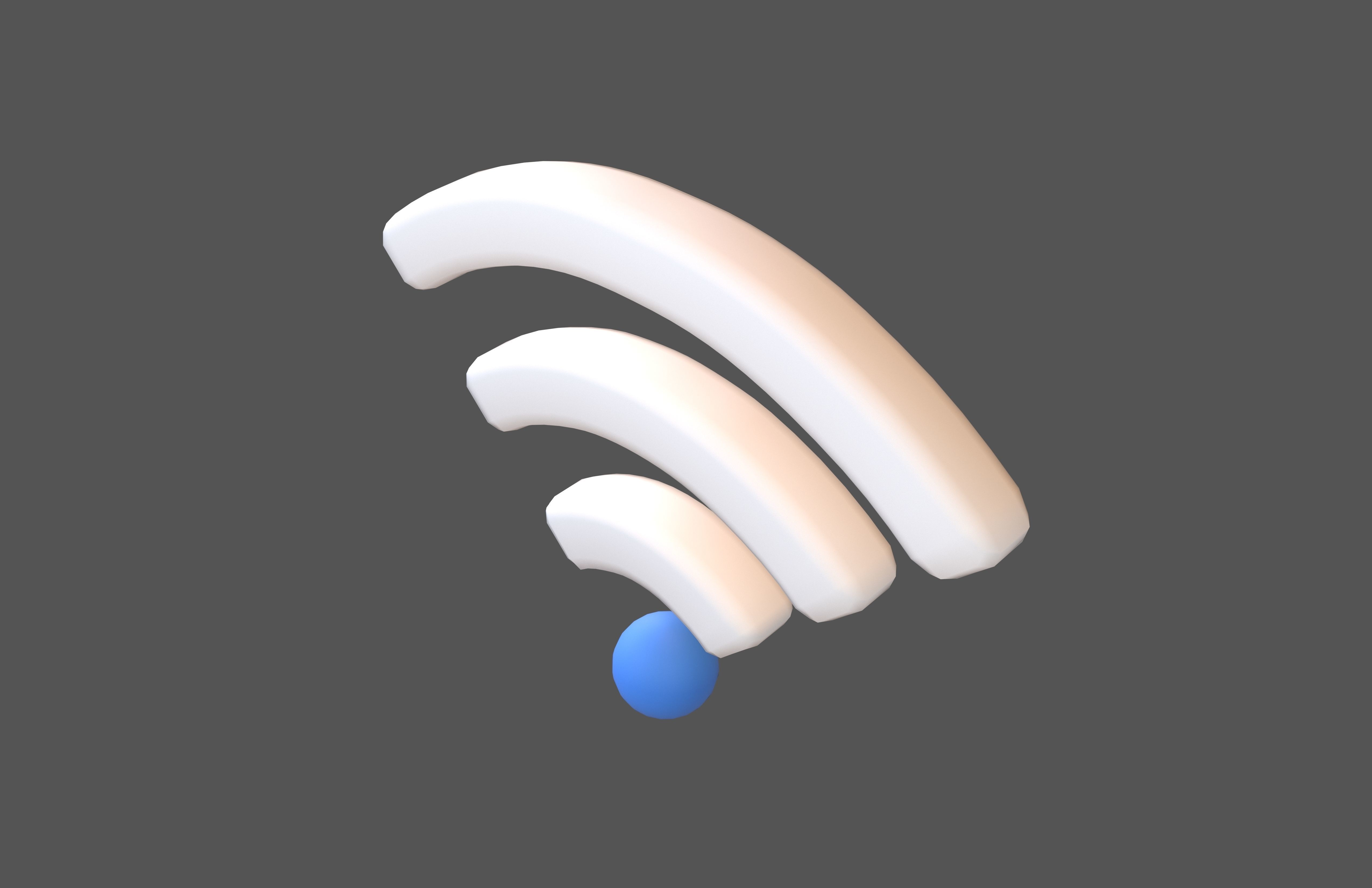 Wifi Symbol v3 010 Low-poly 3D model_2