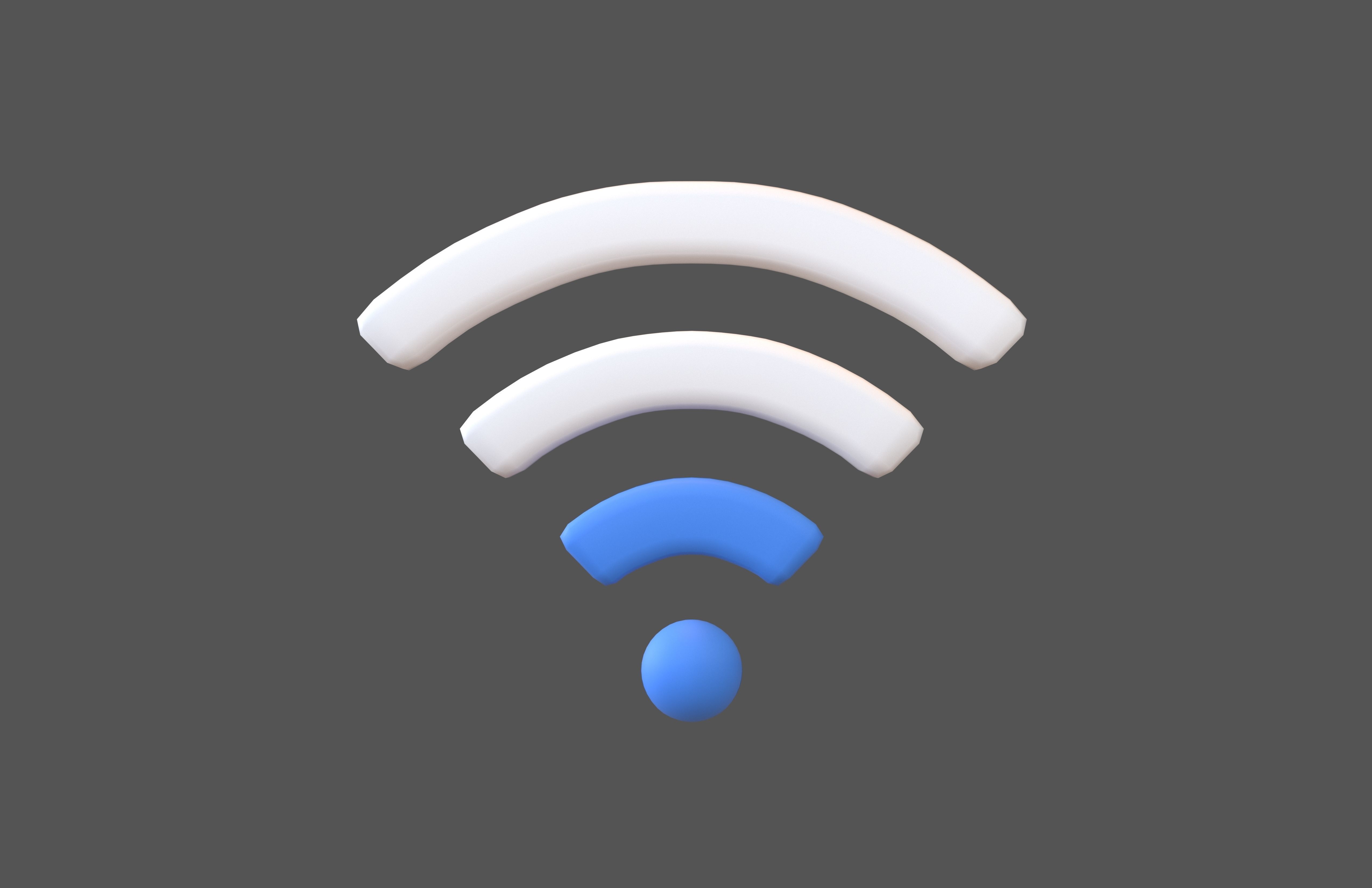 Wifi Symbol v3 011 Low-poly 3D model_1