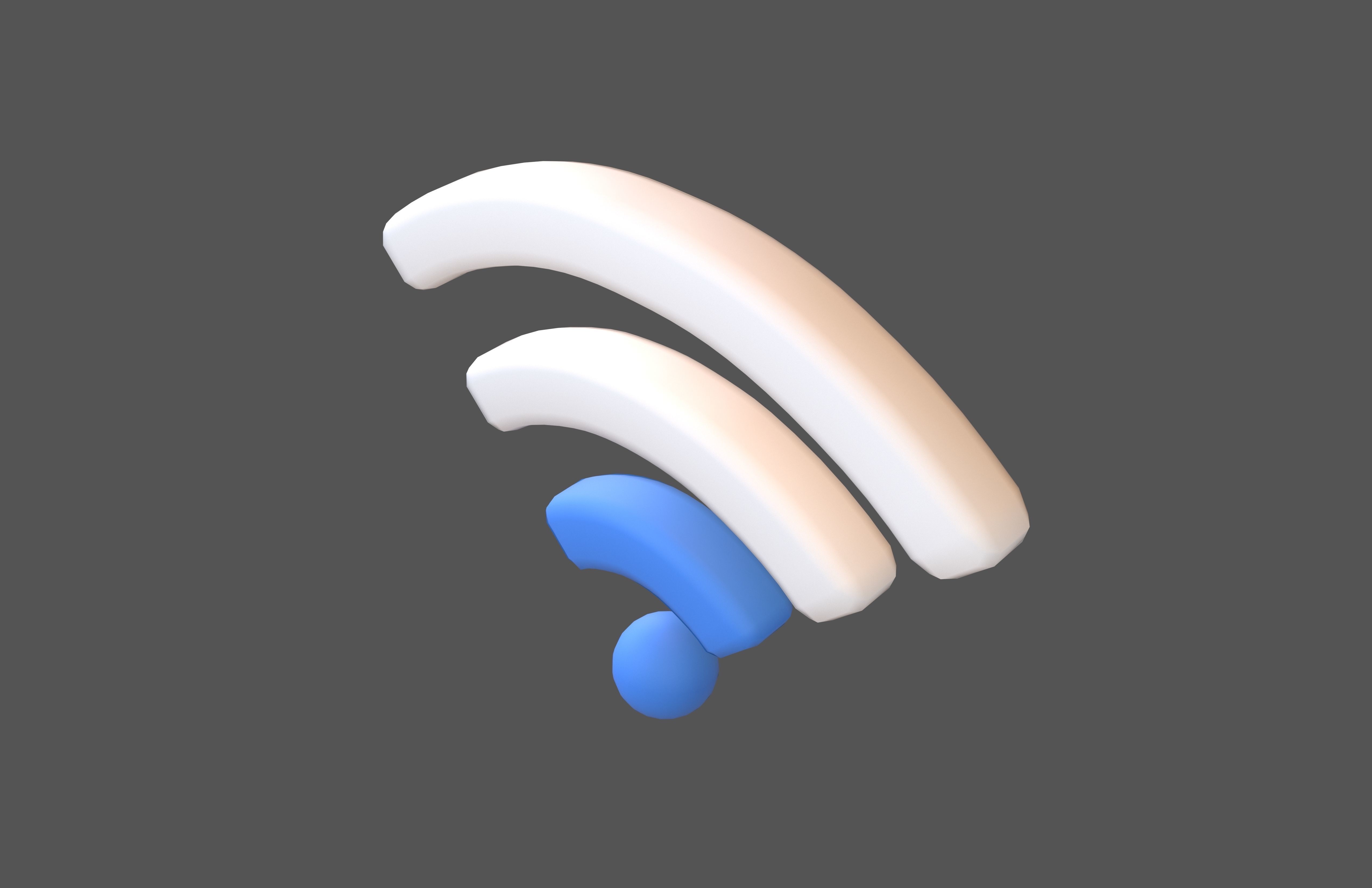 Wifi Symbol v3 011 Low-poly 3D model_2