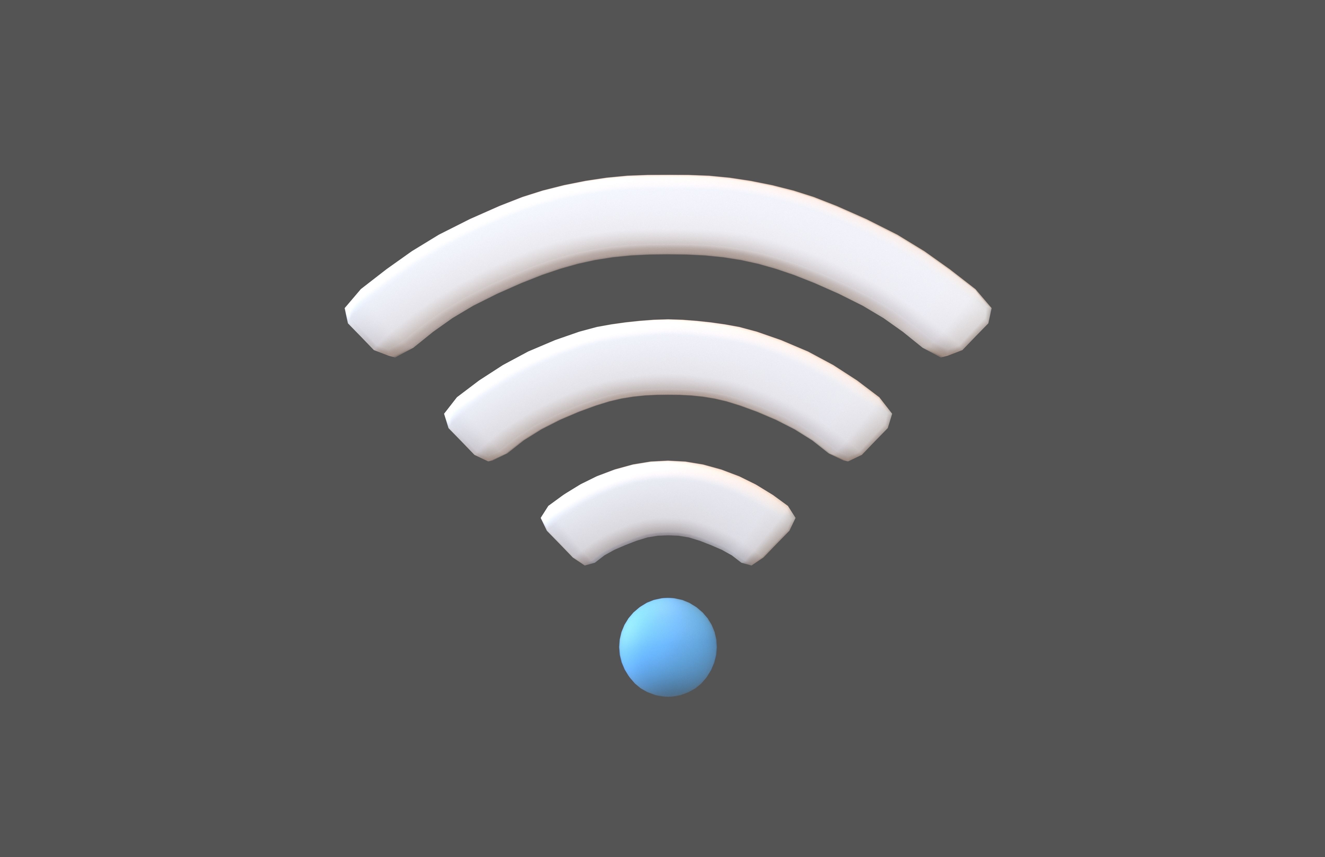 Wifi Symbol v3 013 Low-poly 3D model_1