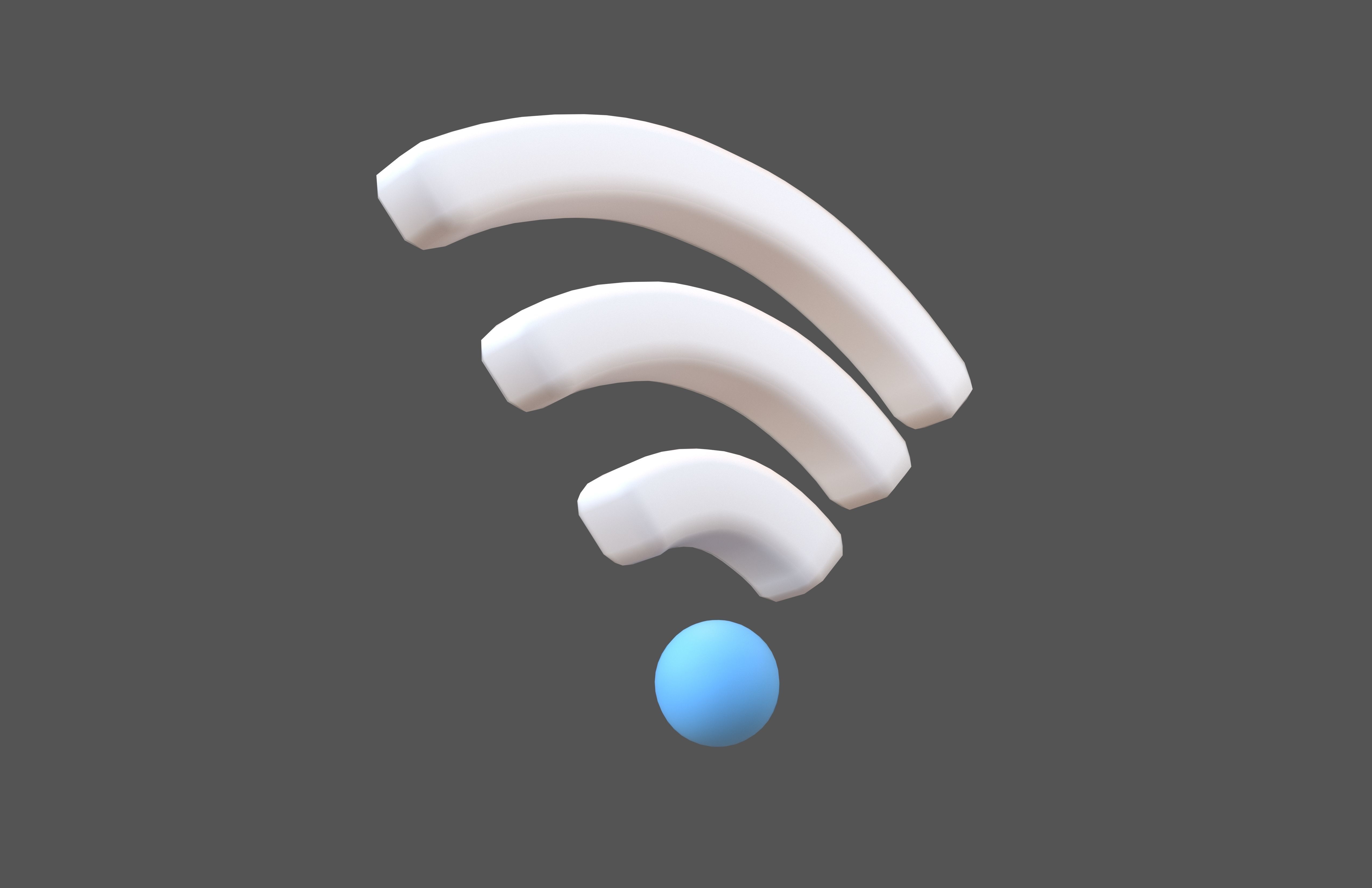 Wifi Symbol v3 013 Low-poly 3D model_3