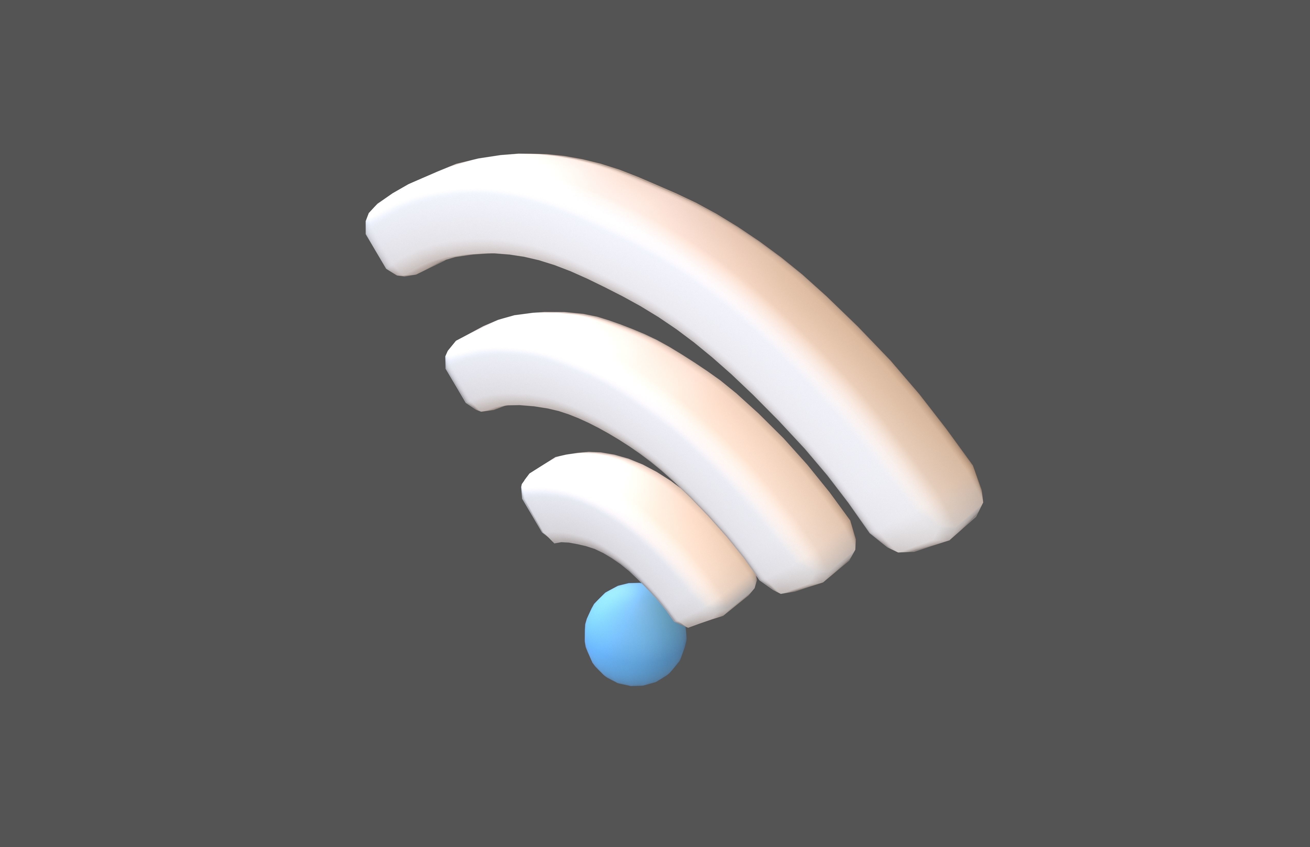 Wifi Symbol v3 013 Low-poly 3D model_2