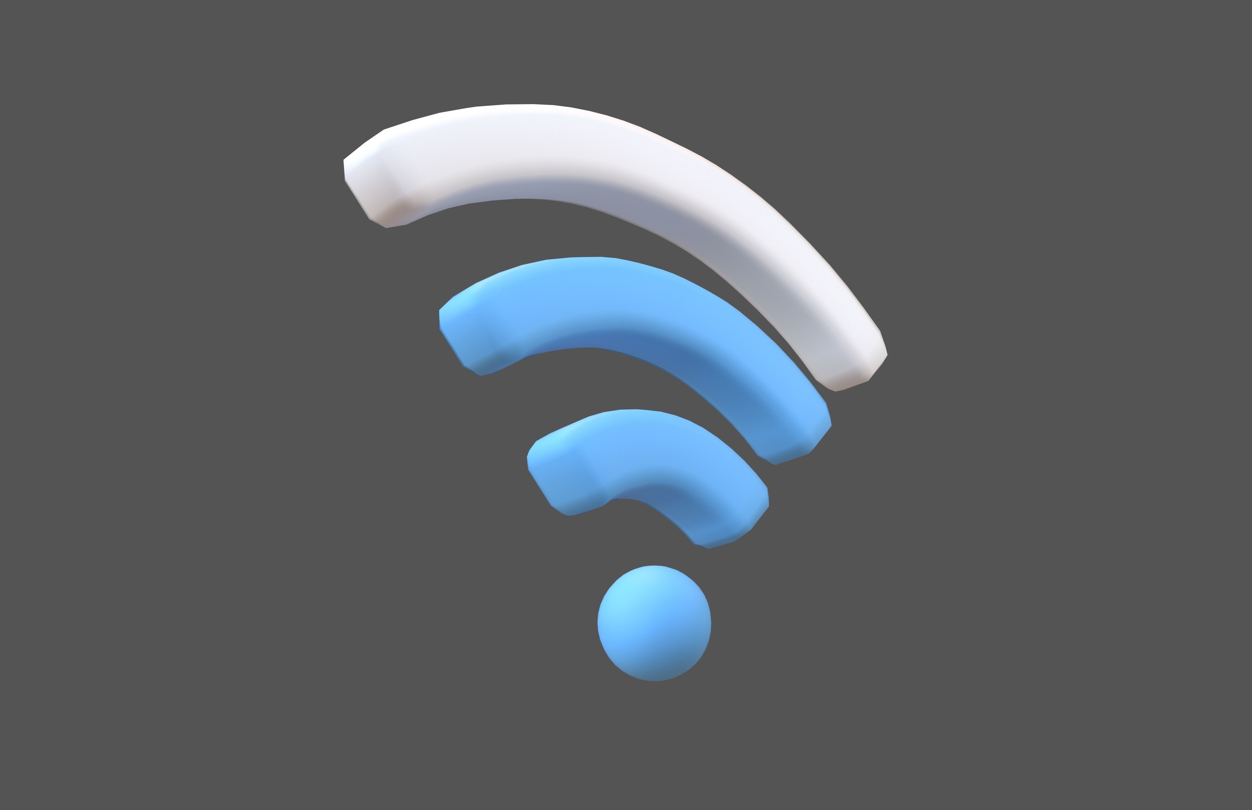 Wifi Symbol v3 015 Low-poly 3D model_3