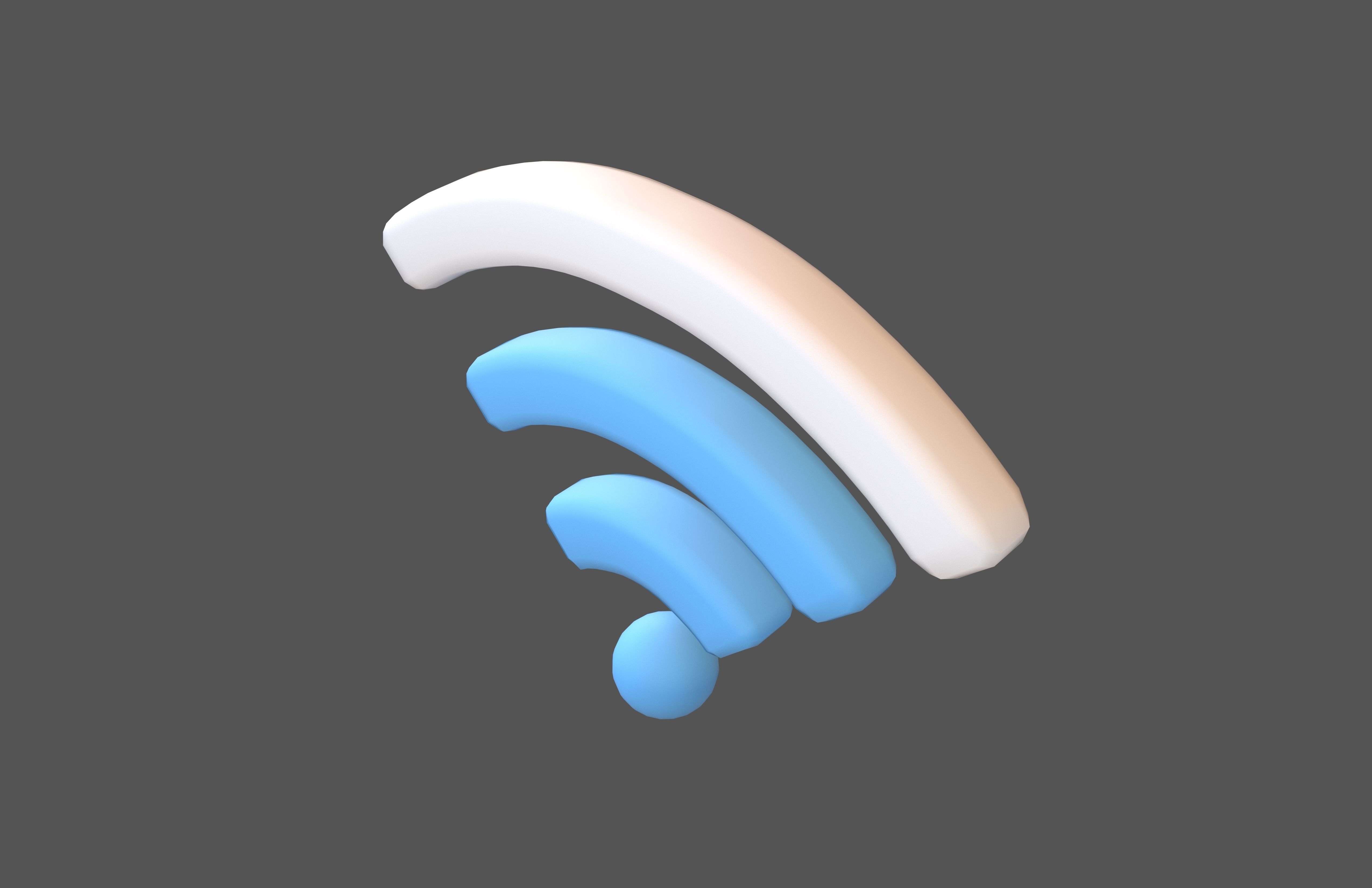 Wifi Symbol v3 015 Low-poly 3D model_2