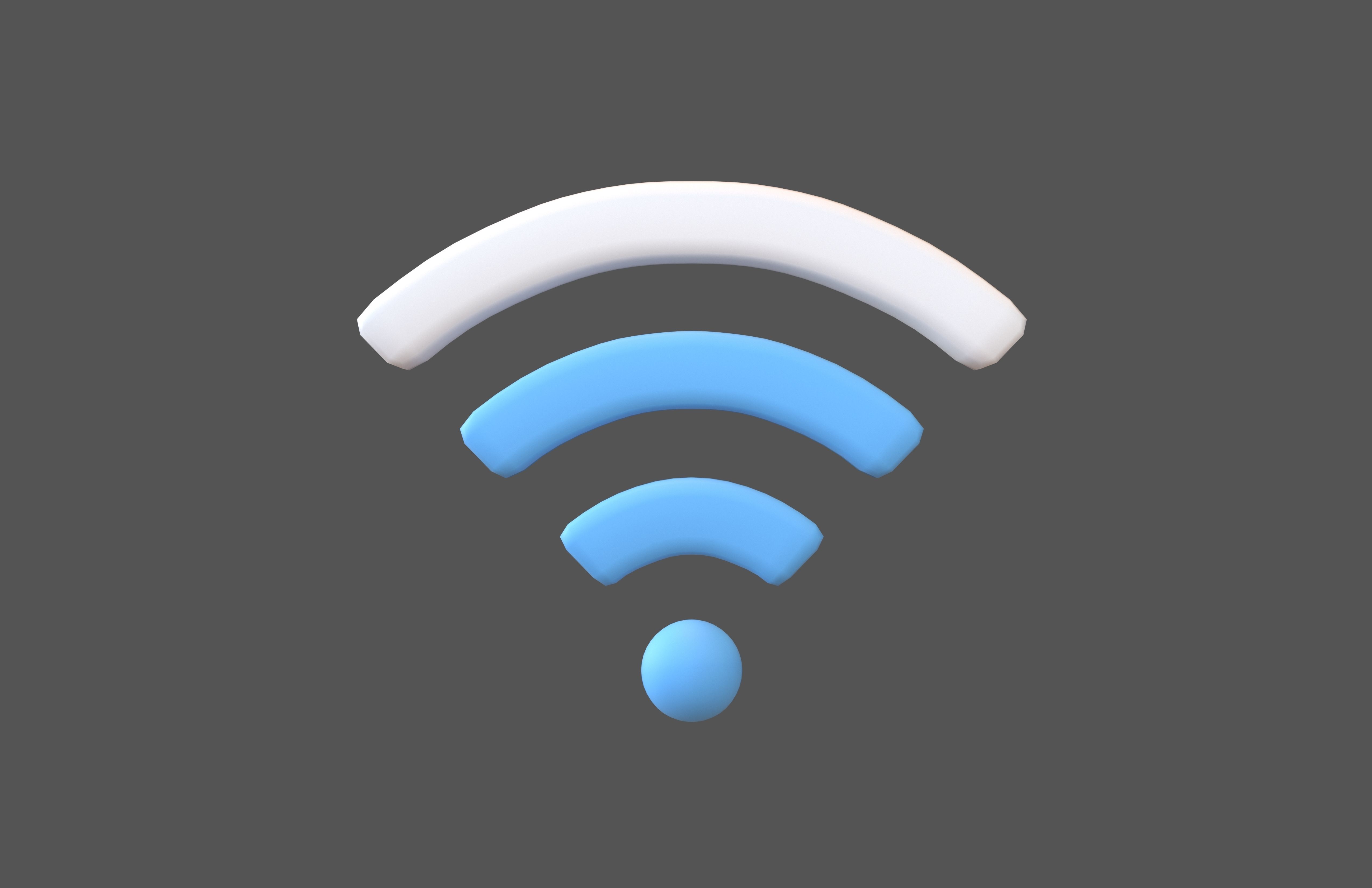 Wifi Symbol v3 015 Low-poly 3D model_1
