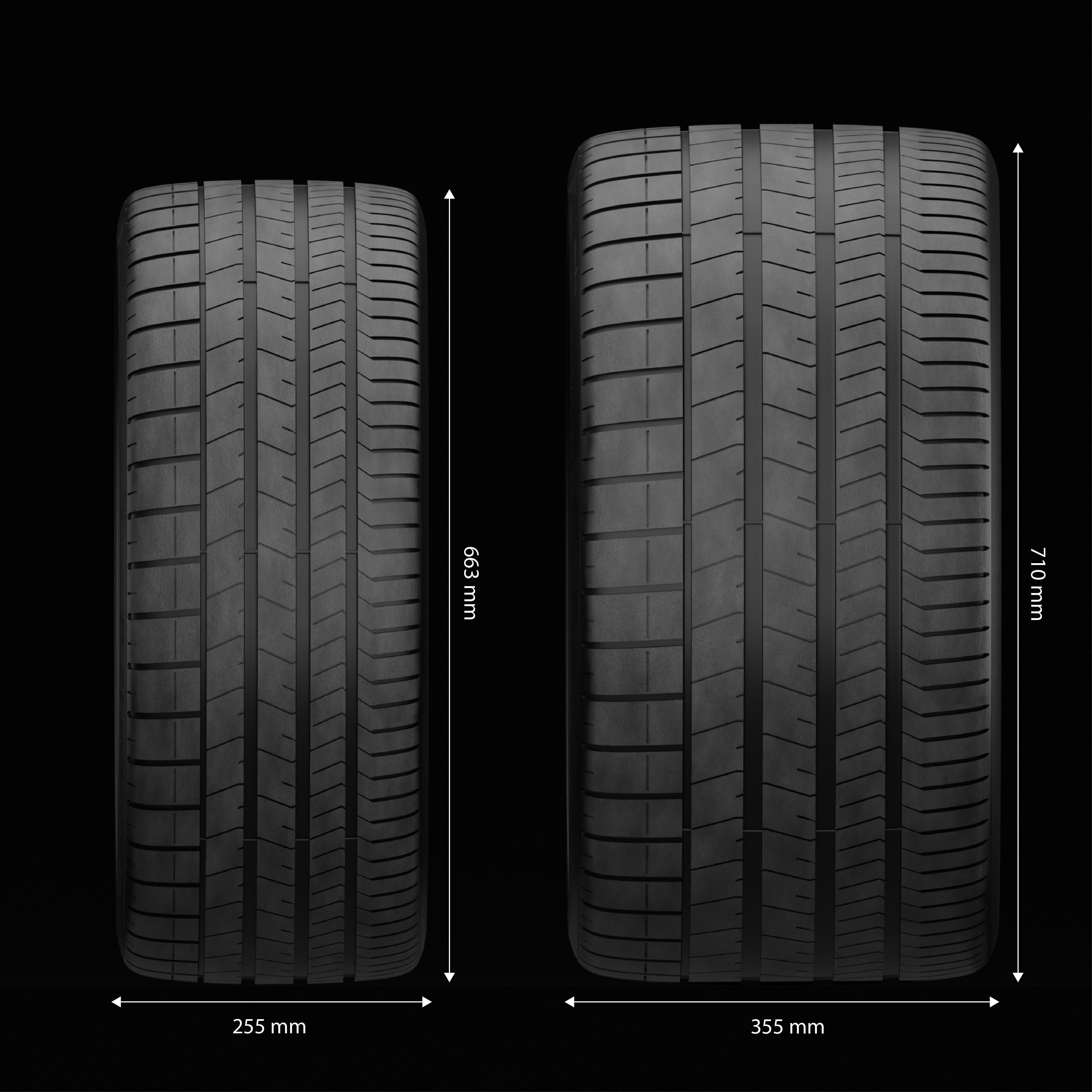Realistic Tires Pirelli P ZERO PZ4 Realworld Size 3D Model 3D model_2