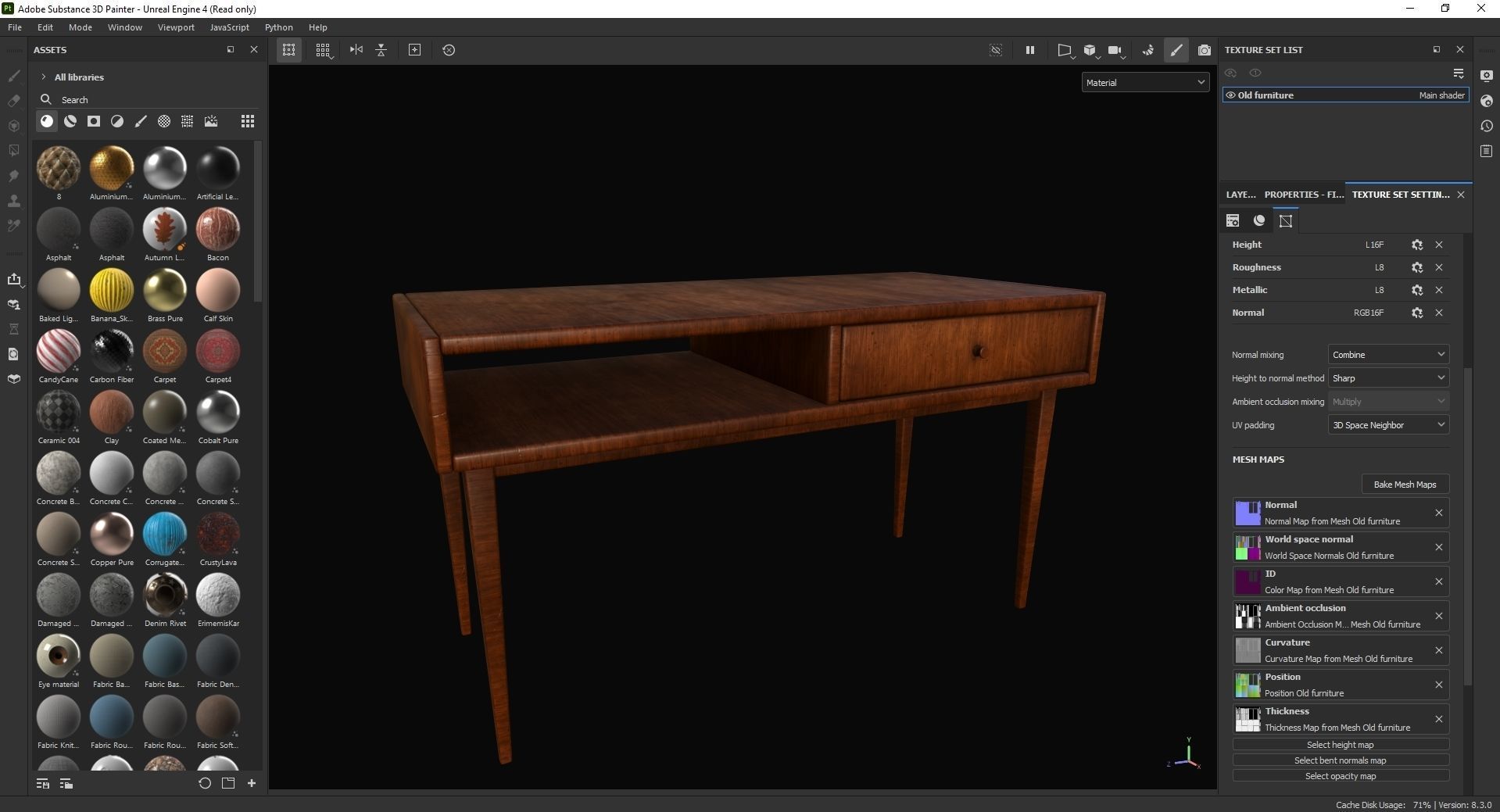 Old furniture 3D Model Low-poly 3D model_7