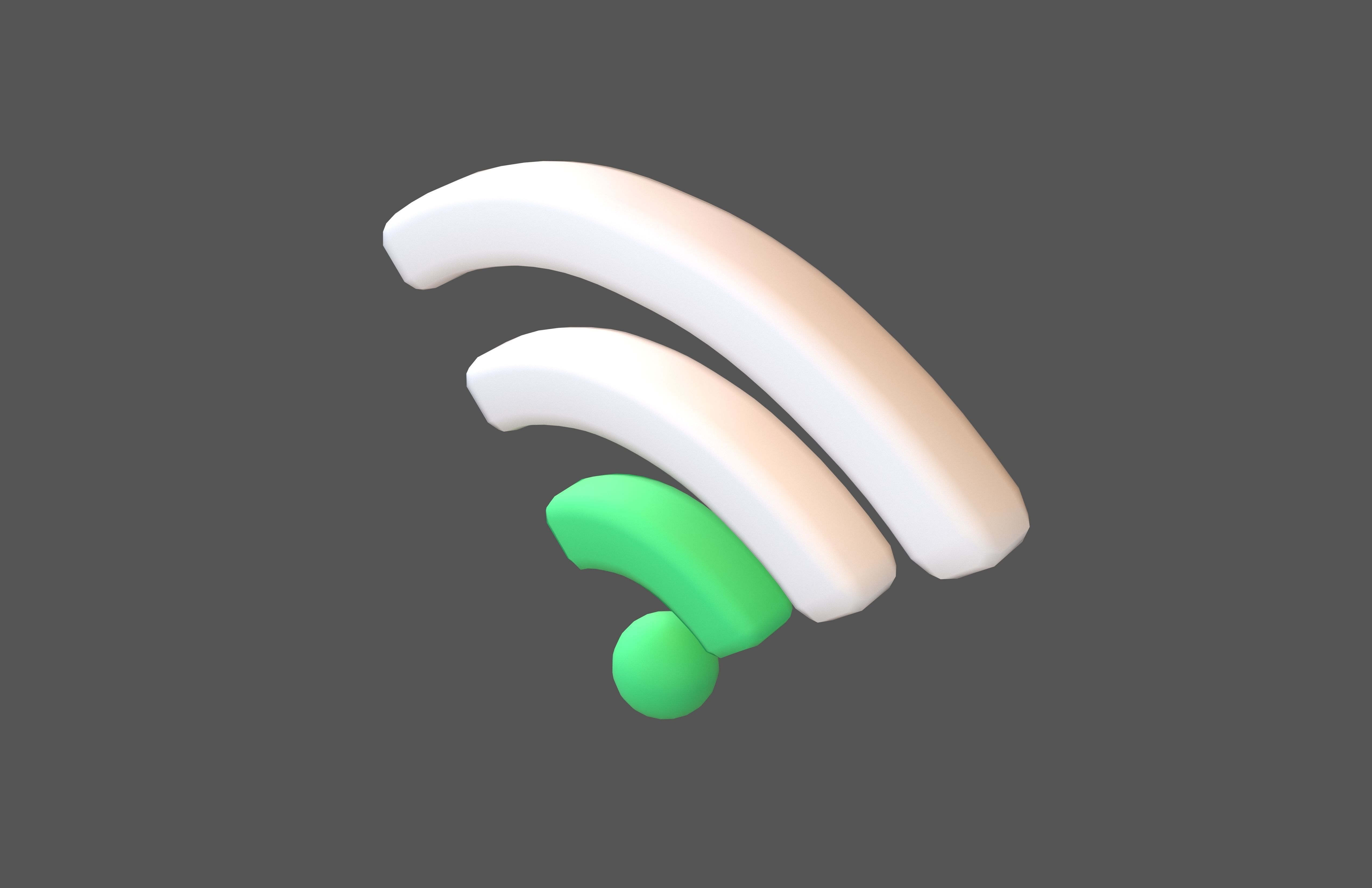 Wifi Symbol v3 020 Low-poly 3D model_2