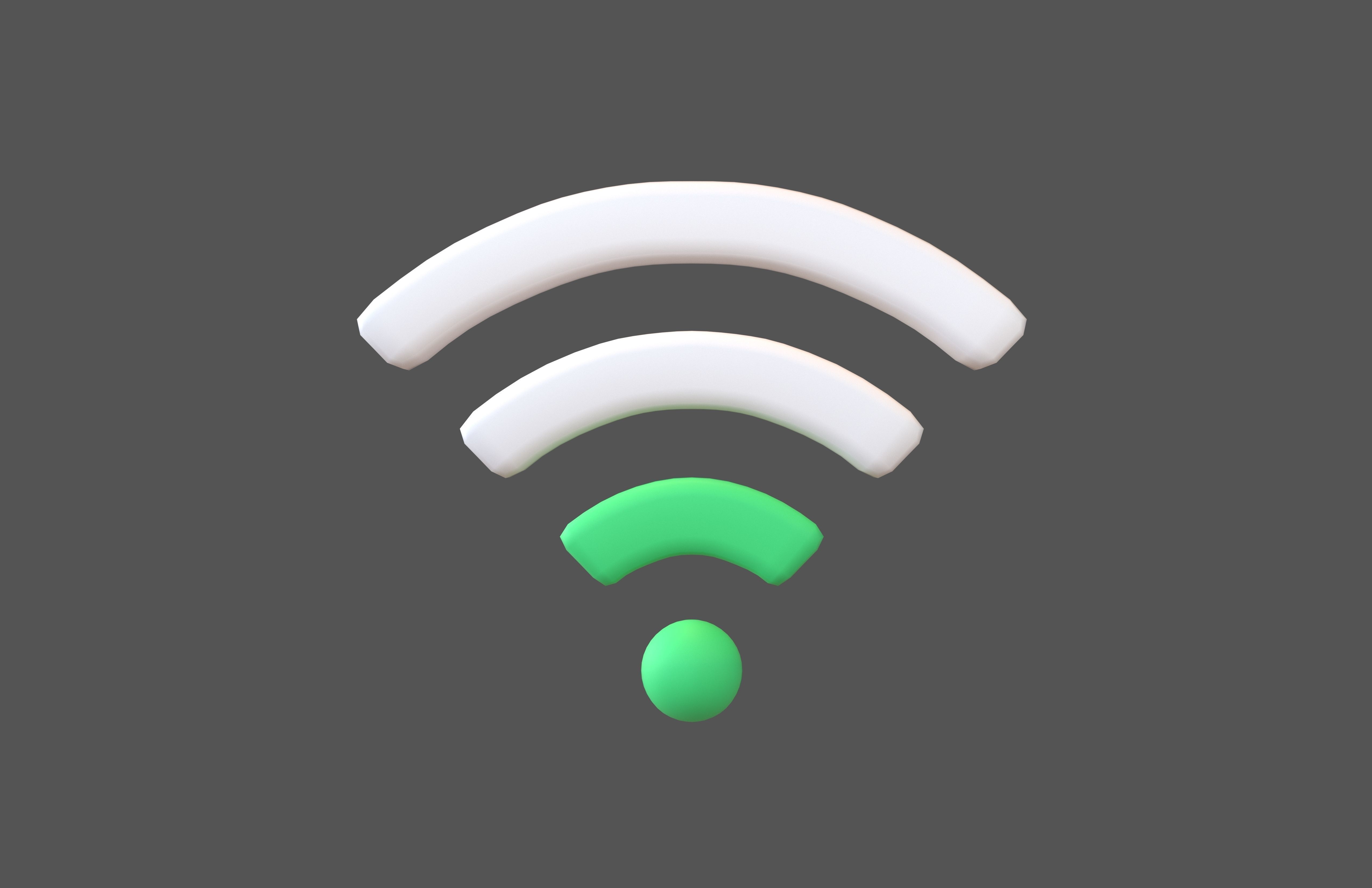 Wifi Symbol v3 020 Low-poly 3D model_1