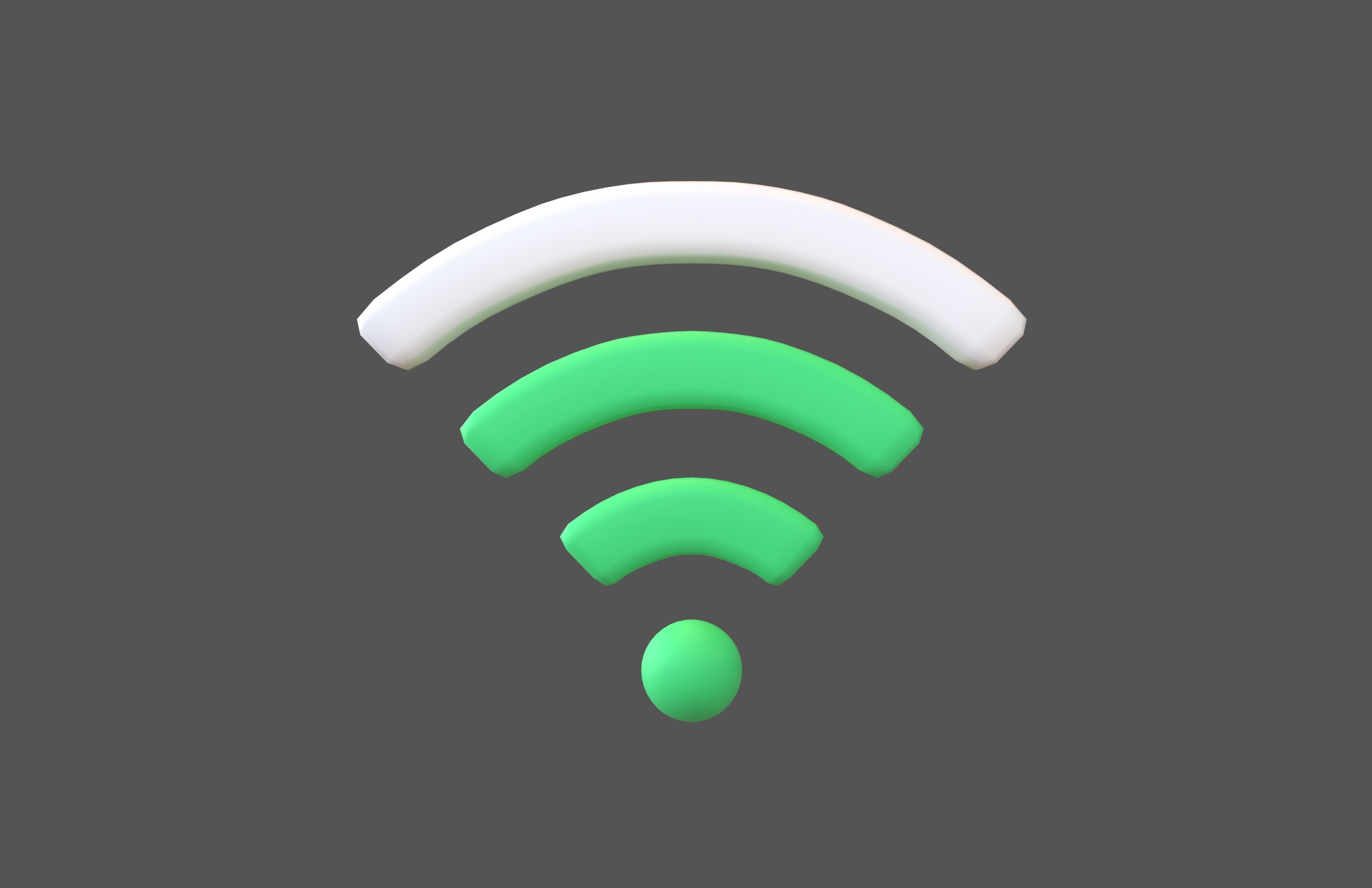 Wifi Symbol v3 021 Low-poly 3D model_1