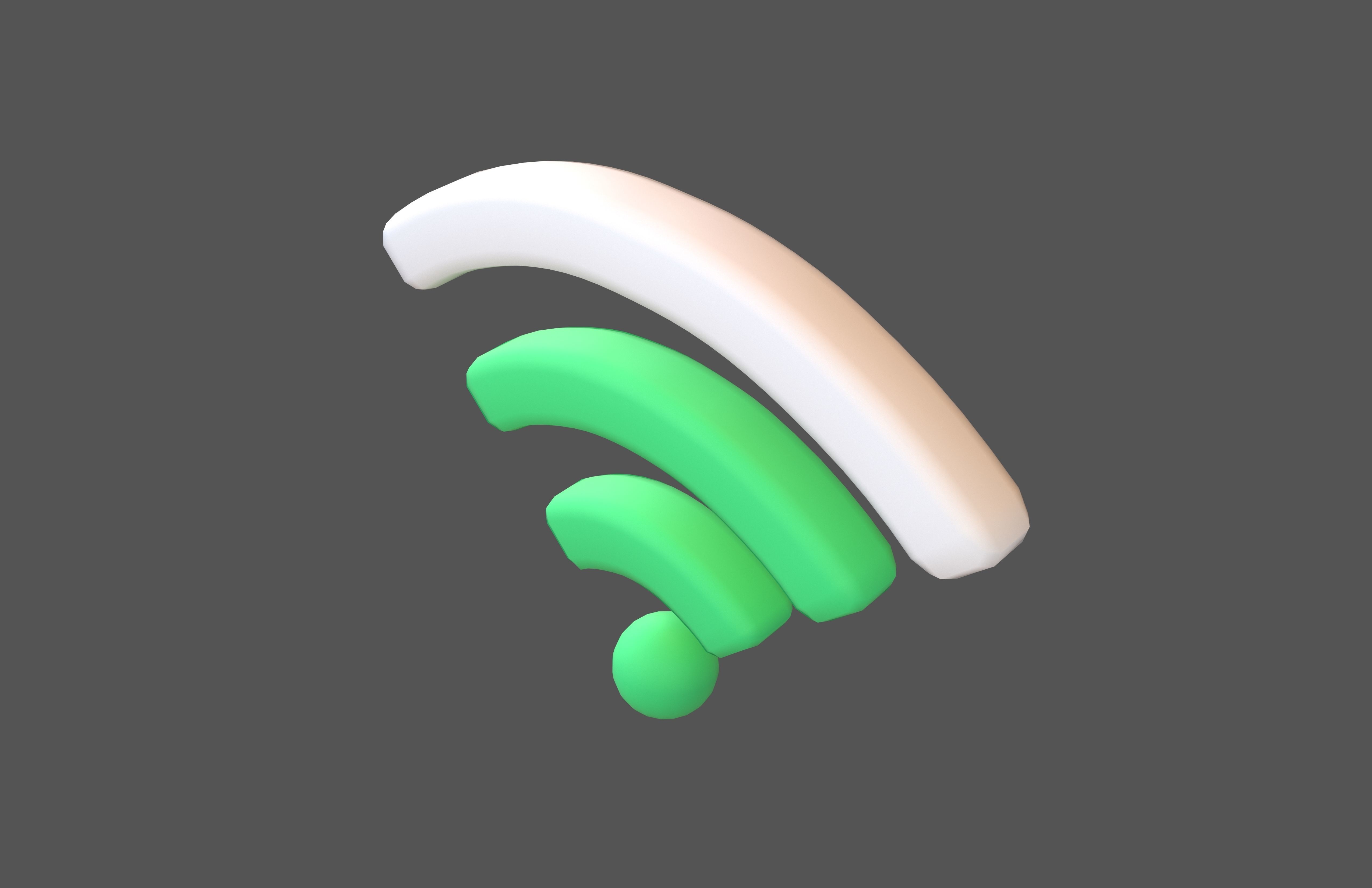 Wifi Symbol v3 021 Low-poly 3D model_2