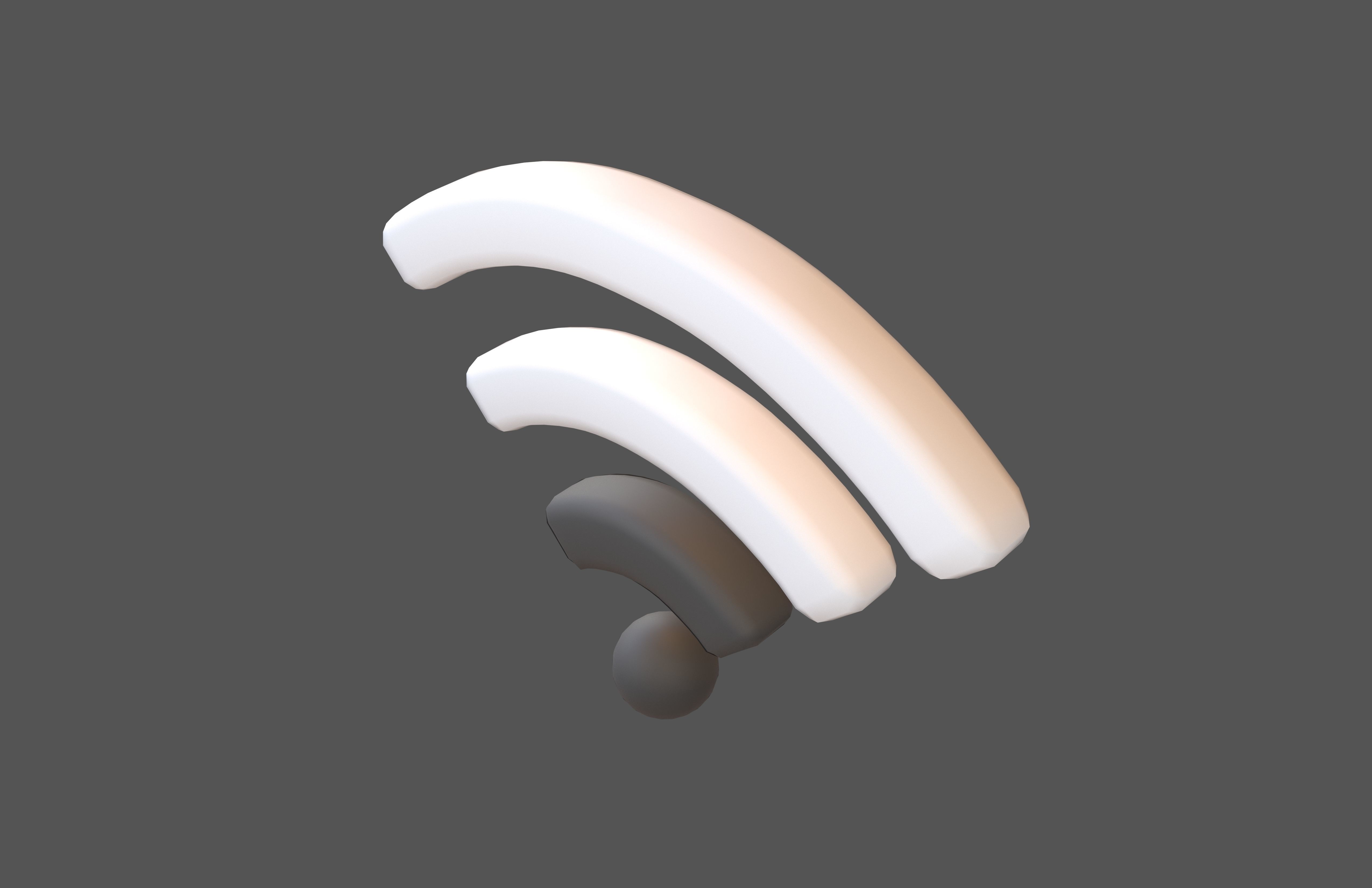 Wifi Symbol v3 023 Low-poly 3D model_1