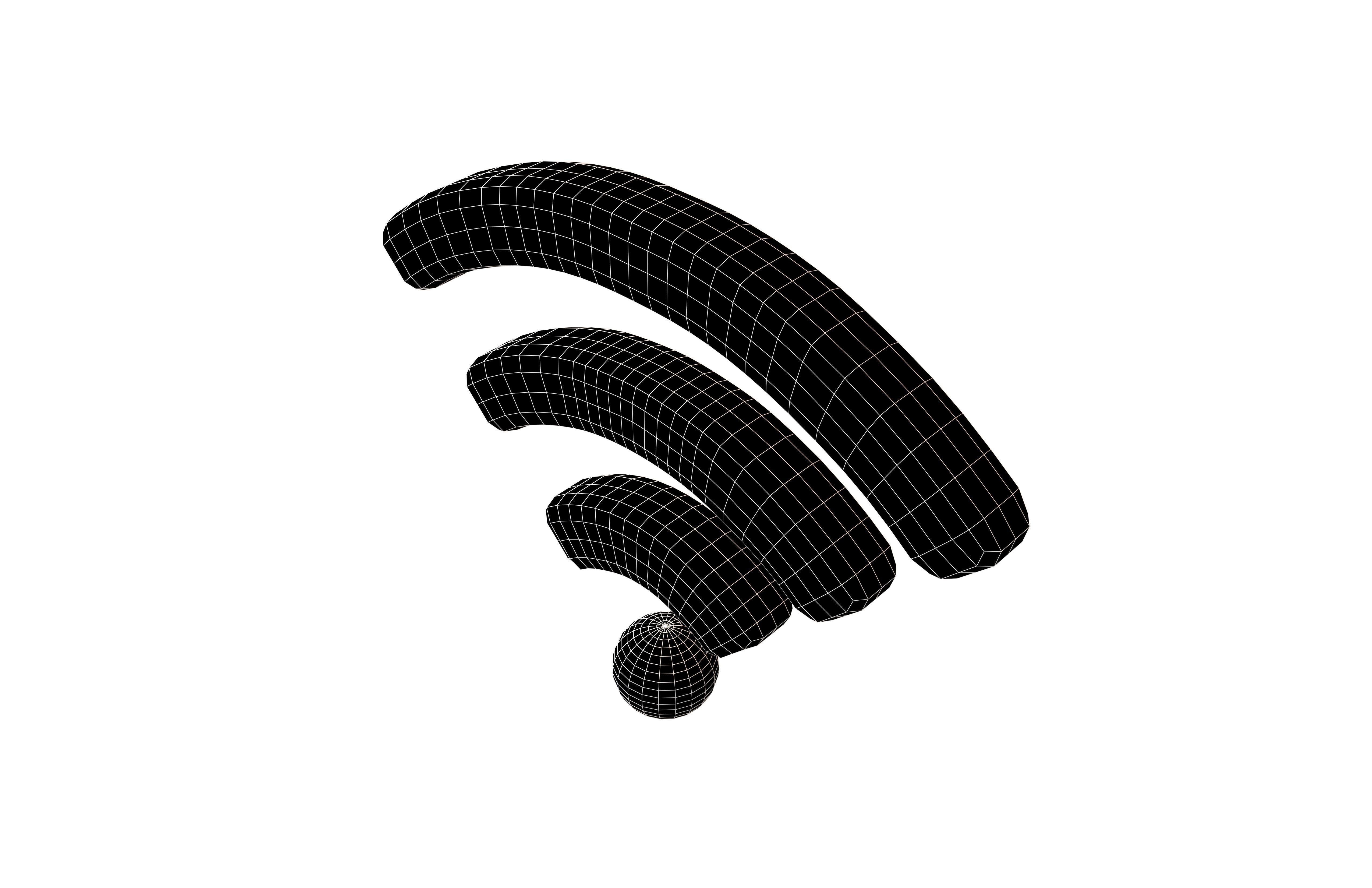 Wifi Symbol v3 023 Low-poly 3D model_4
