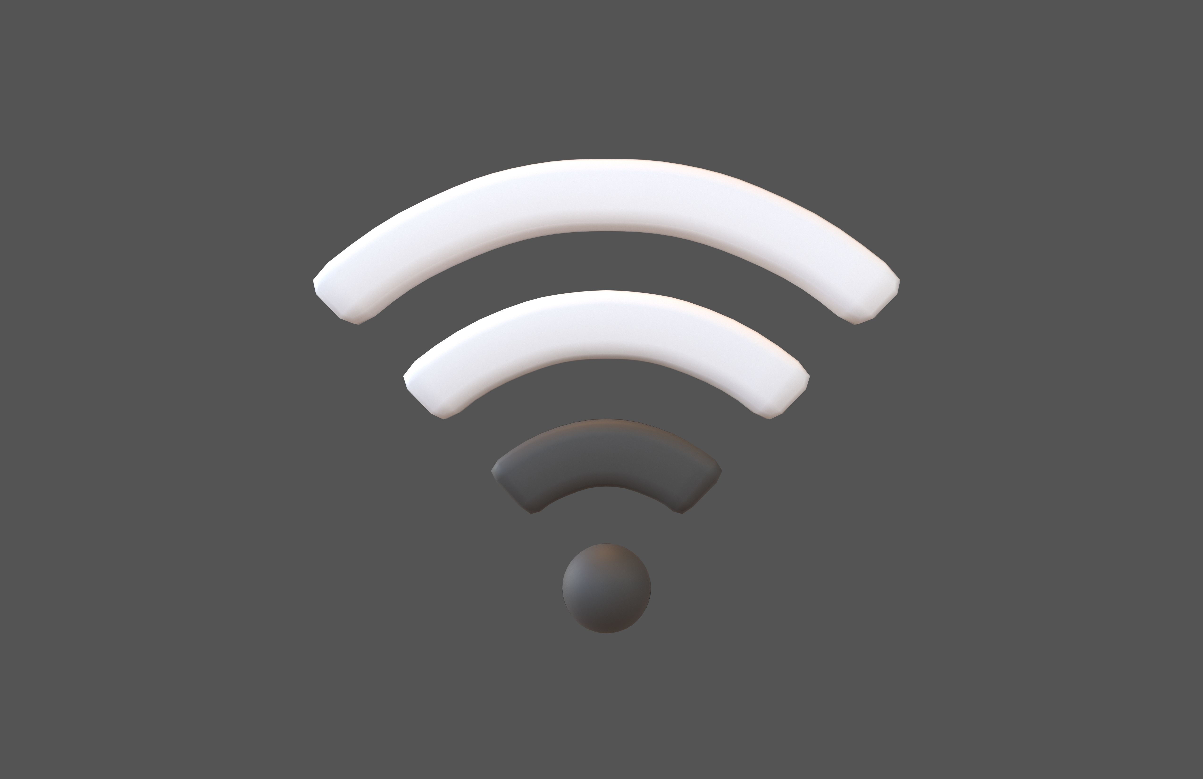 Wifi Symbol v3 023 Low-poly 3D model_3