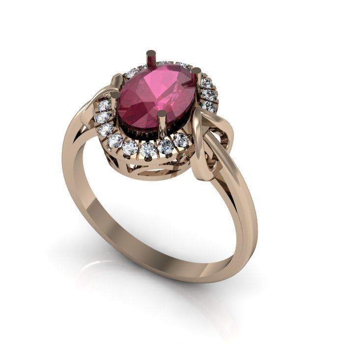 ruby ring 3D print model_2