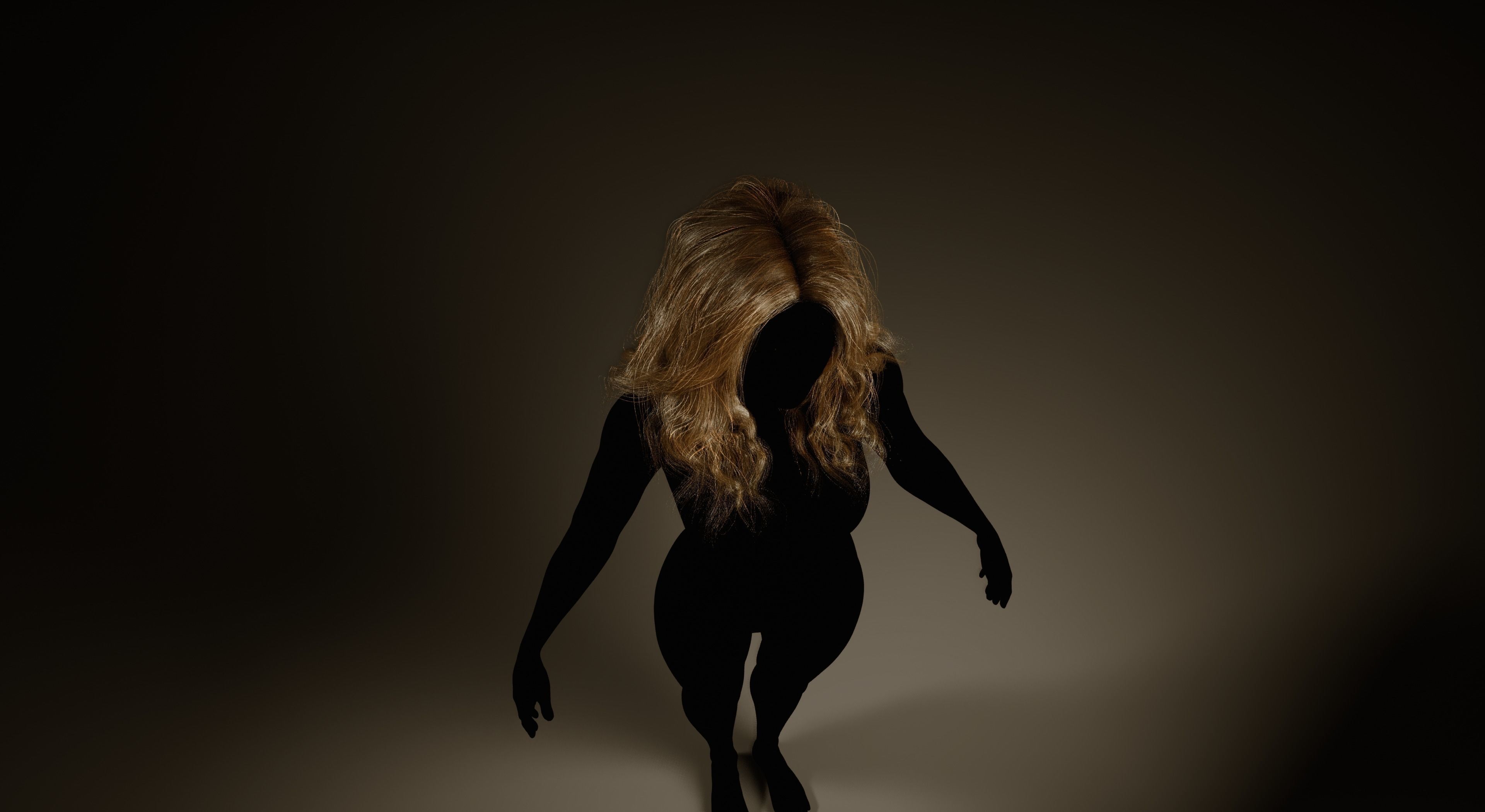 Real-time long hair Low-poly 3D model_8