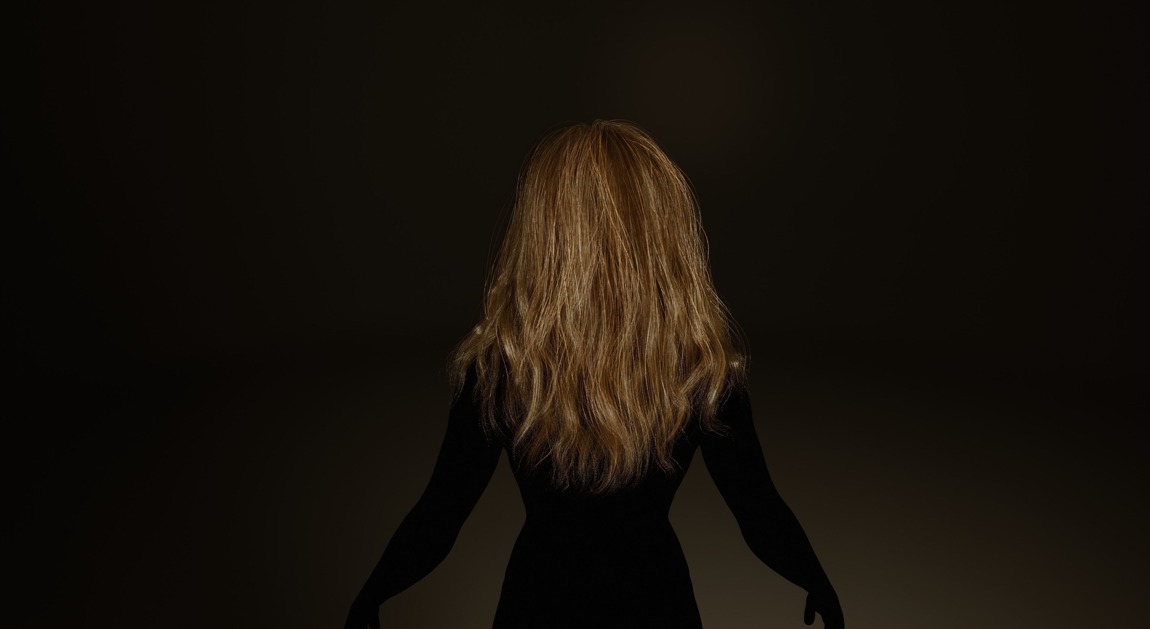 Real-time long hair Low-poly 3D model_6
