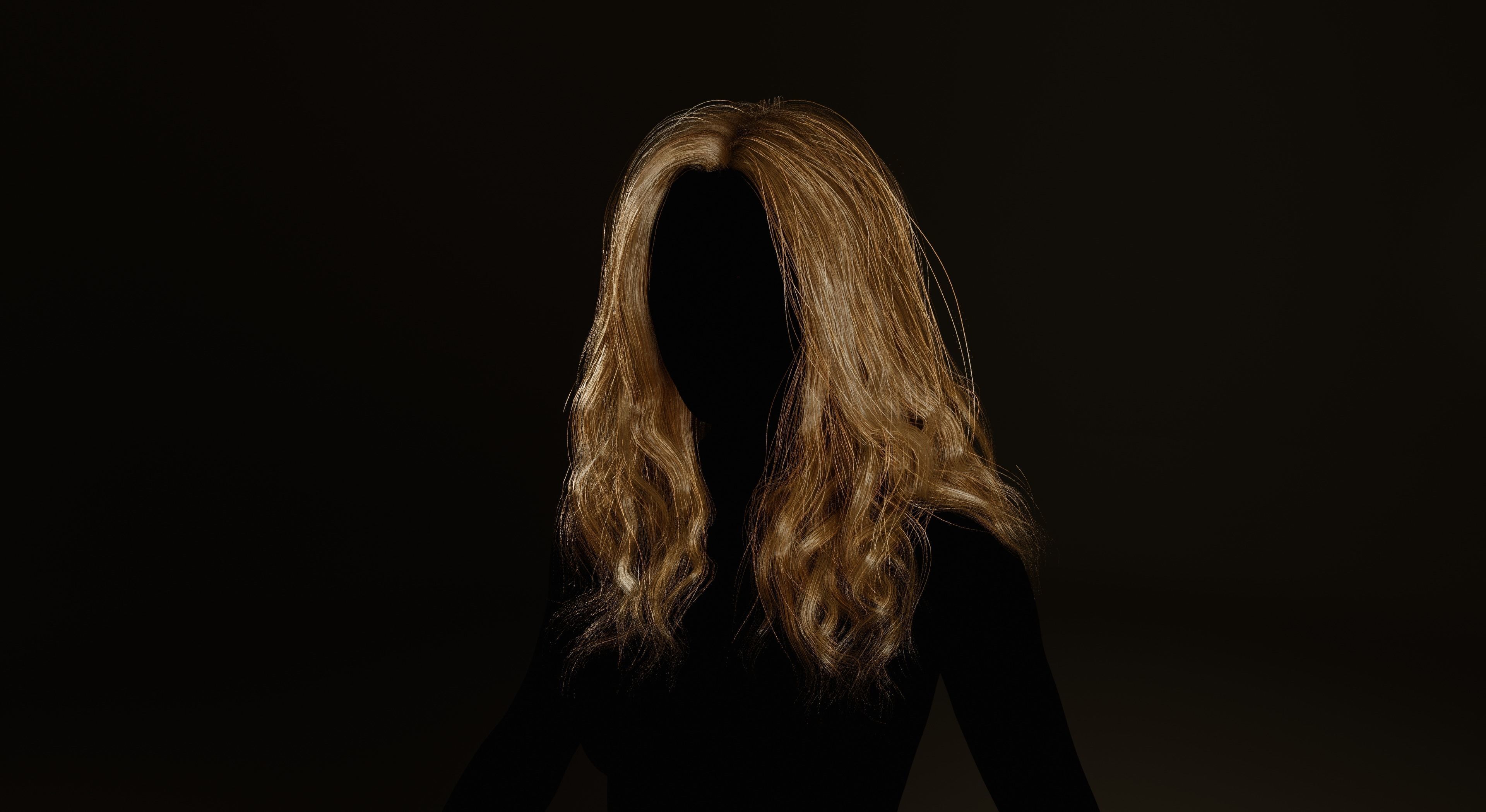 Real-time long hair Low-poly 3D model_5