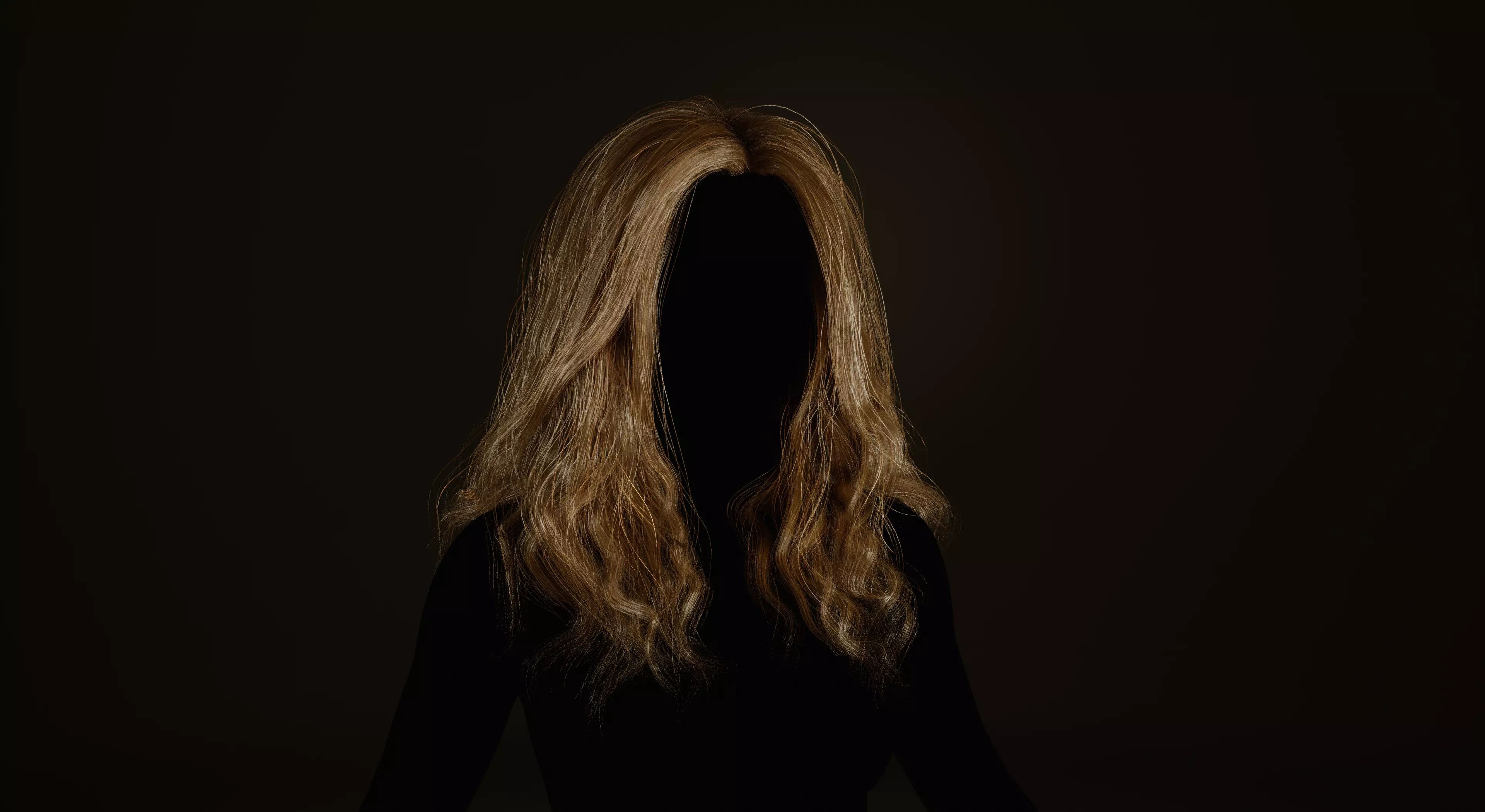 Real-time long hair Low-poly 3D model_0