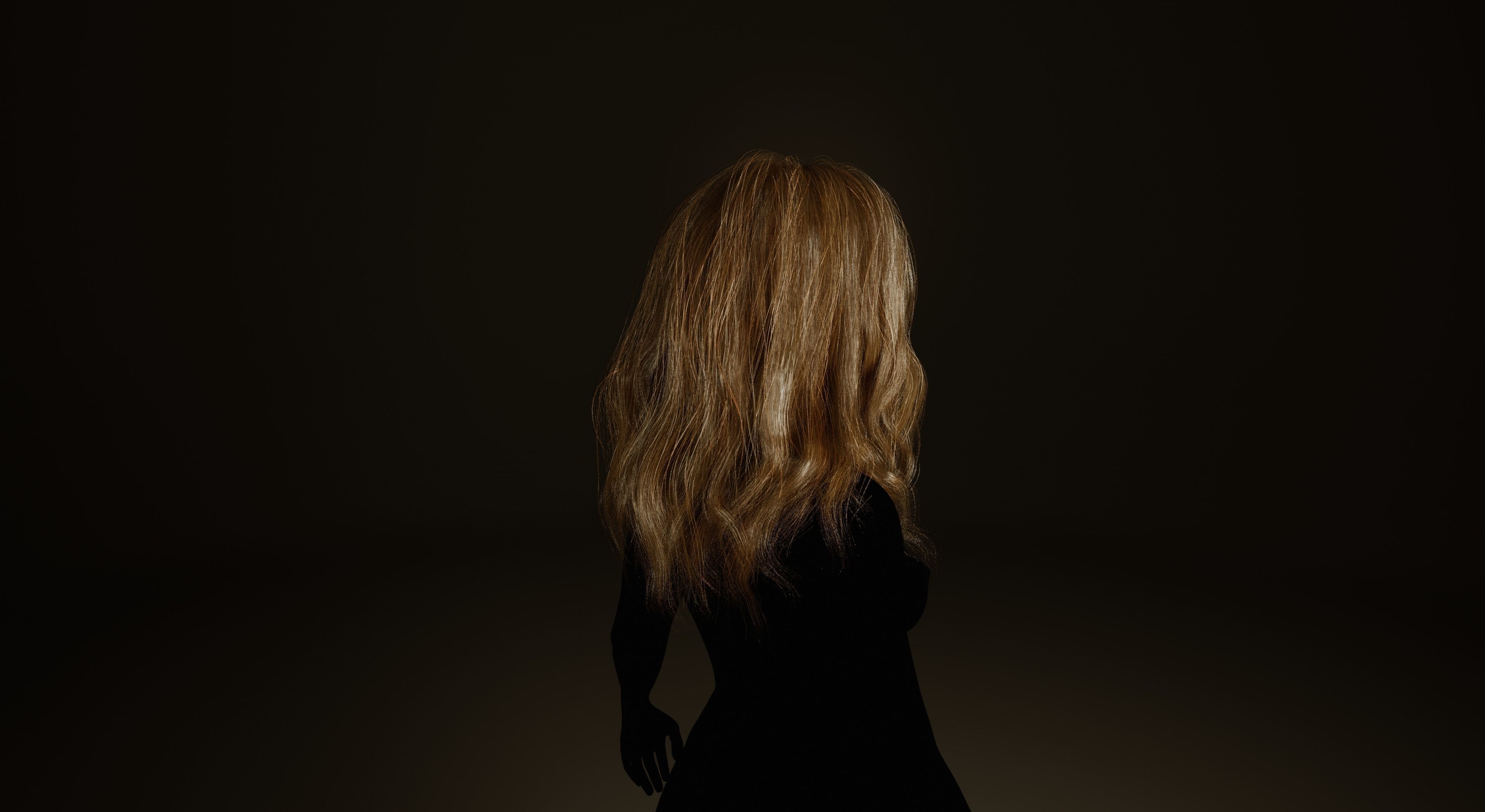 Real-time long hair Low-poly 3D model_7