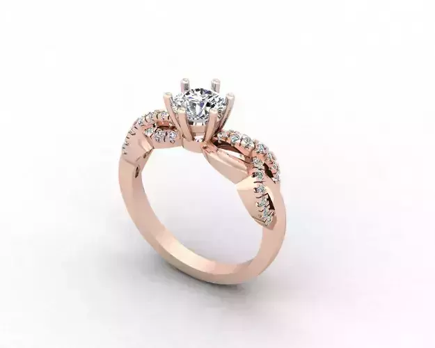 Twisted Rose Gold Engagement Ring