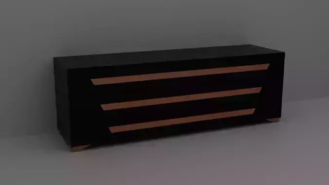 Rosegold Black Luxorius Shelf Cabinet