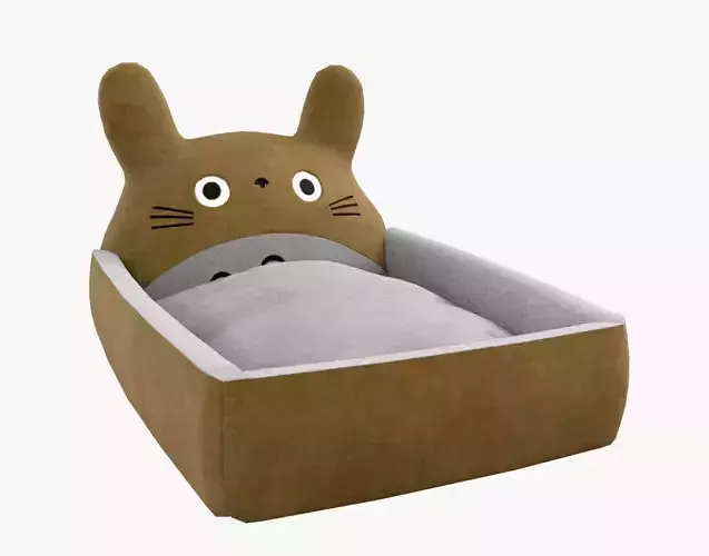 Ghibli Style Kid Bed Child Bed Baby Bed Brown