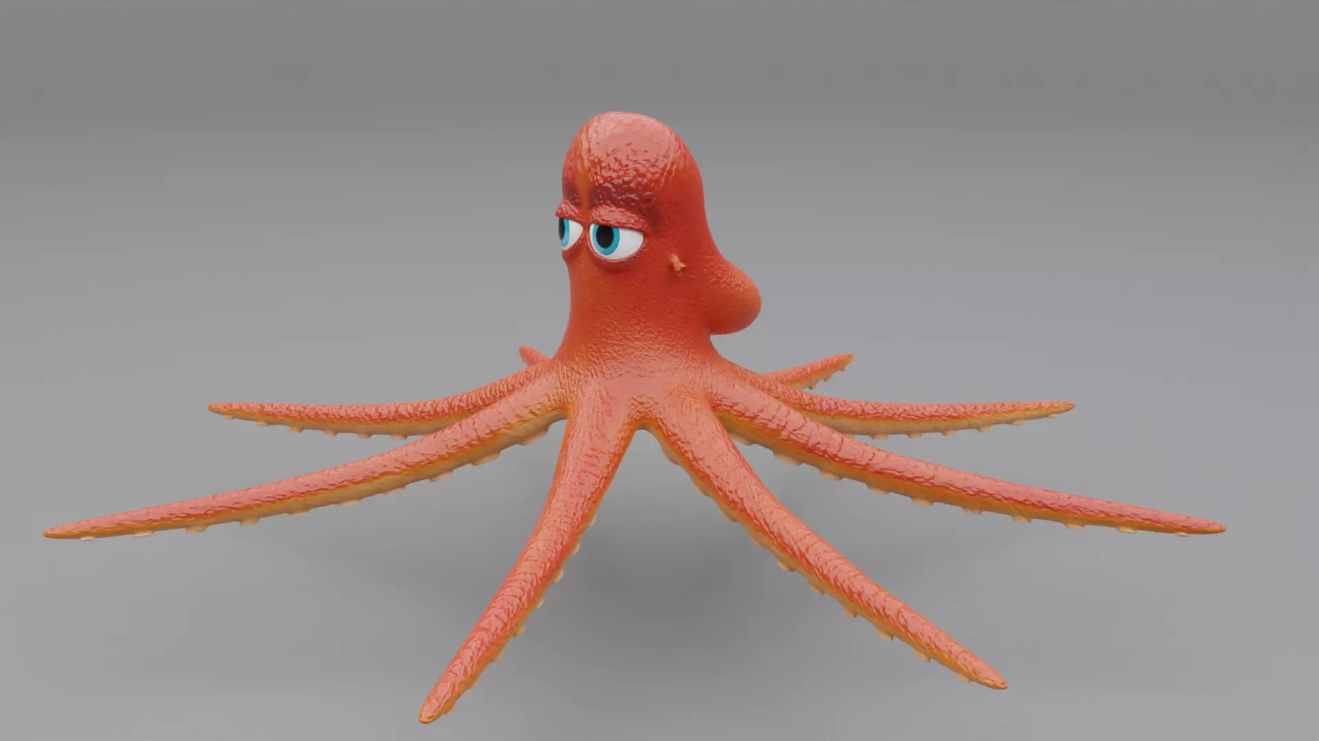 3D Octopus Cartoon Character 3D model_0