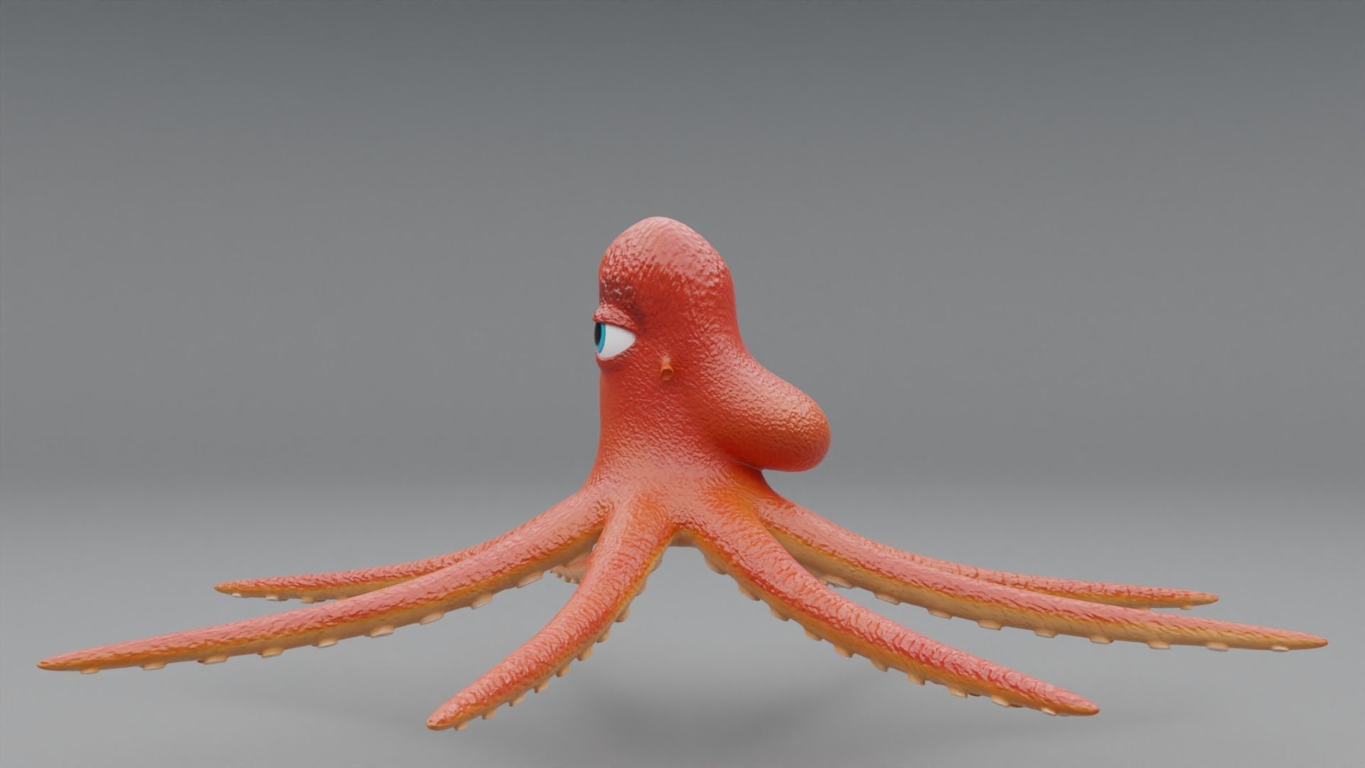 3D Octopus Cartoon Character 3D model_3