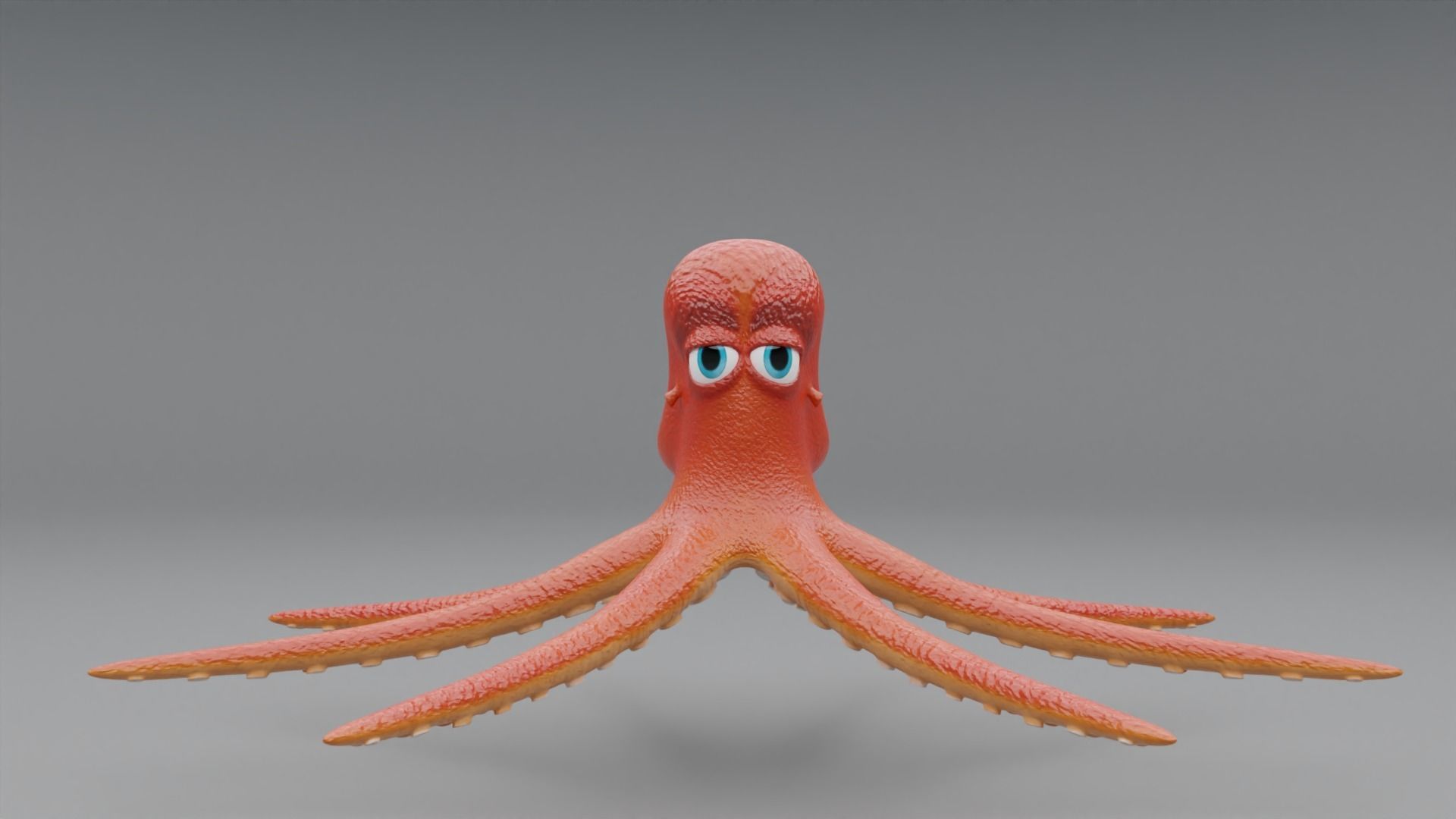 3D Octopus Cartoon Character 3D model_2