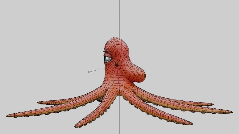 3D Octopus Cartoon Character 3D model_11