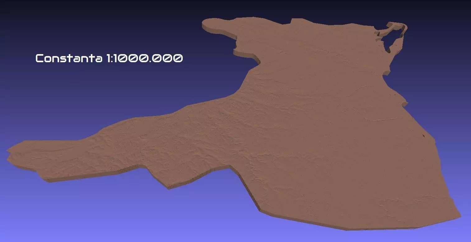 Romania 3D Map of Constanta County 1 to 1000000 3D print model_0